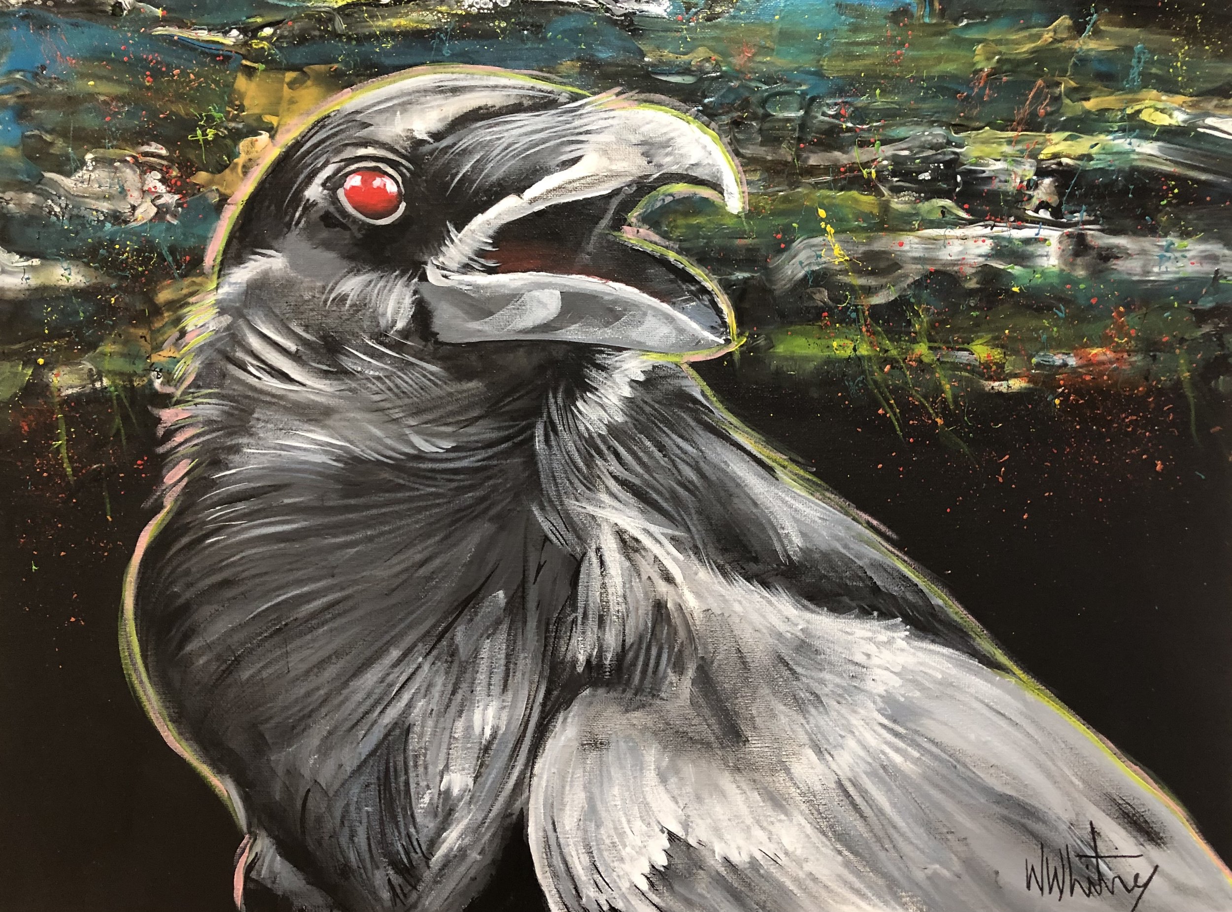 Raven "Red Eye Raven" " 24x18" 