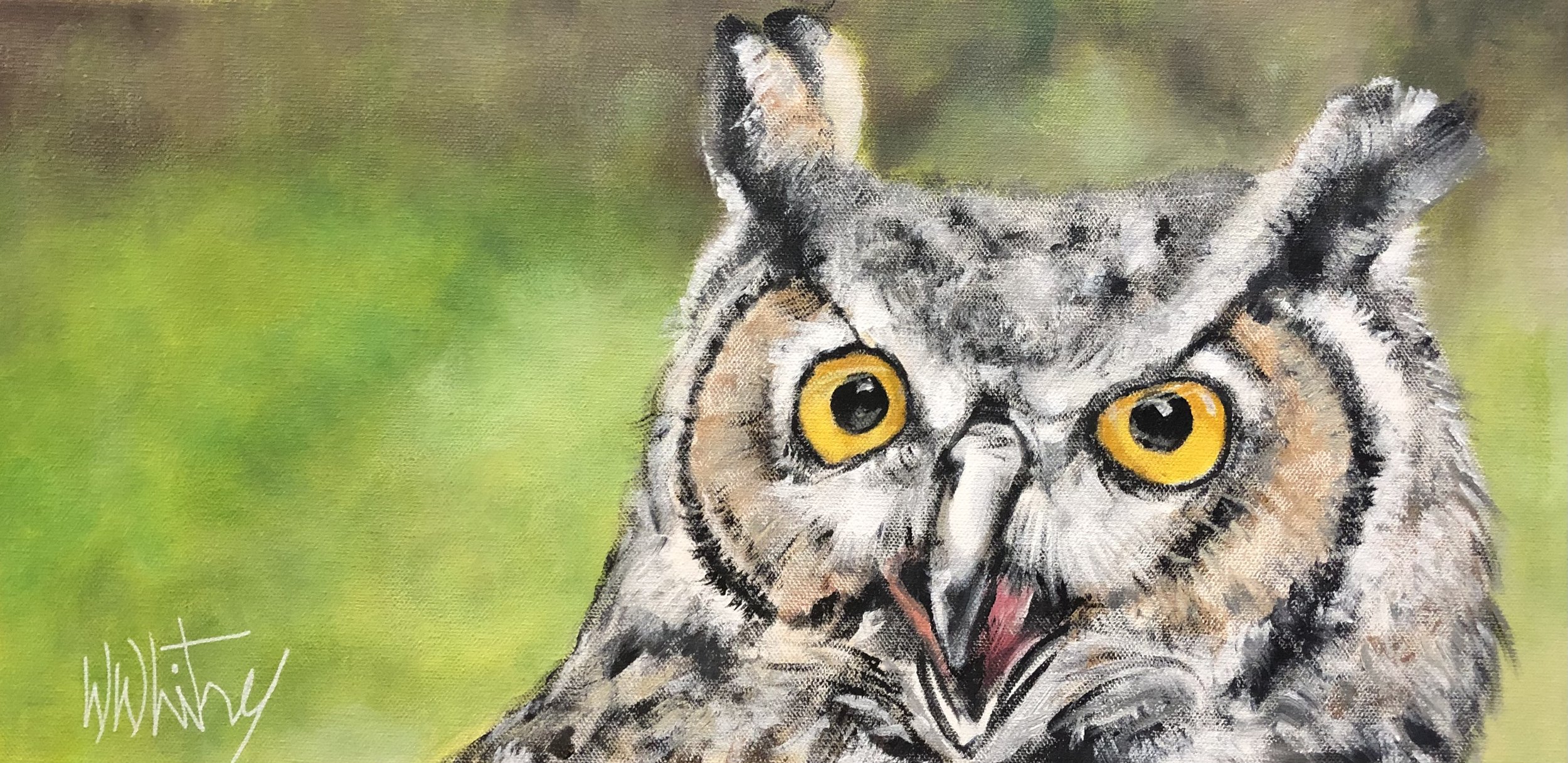 Horned Owl "Hooter" 20"x10"