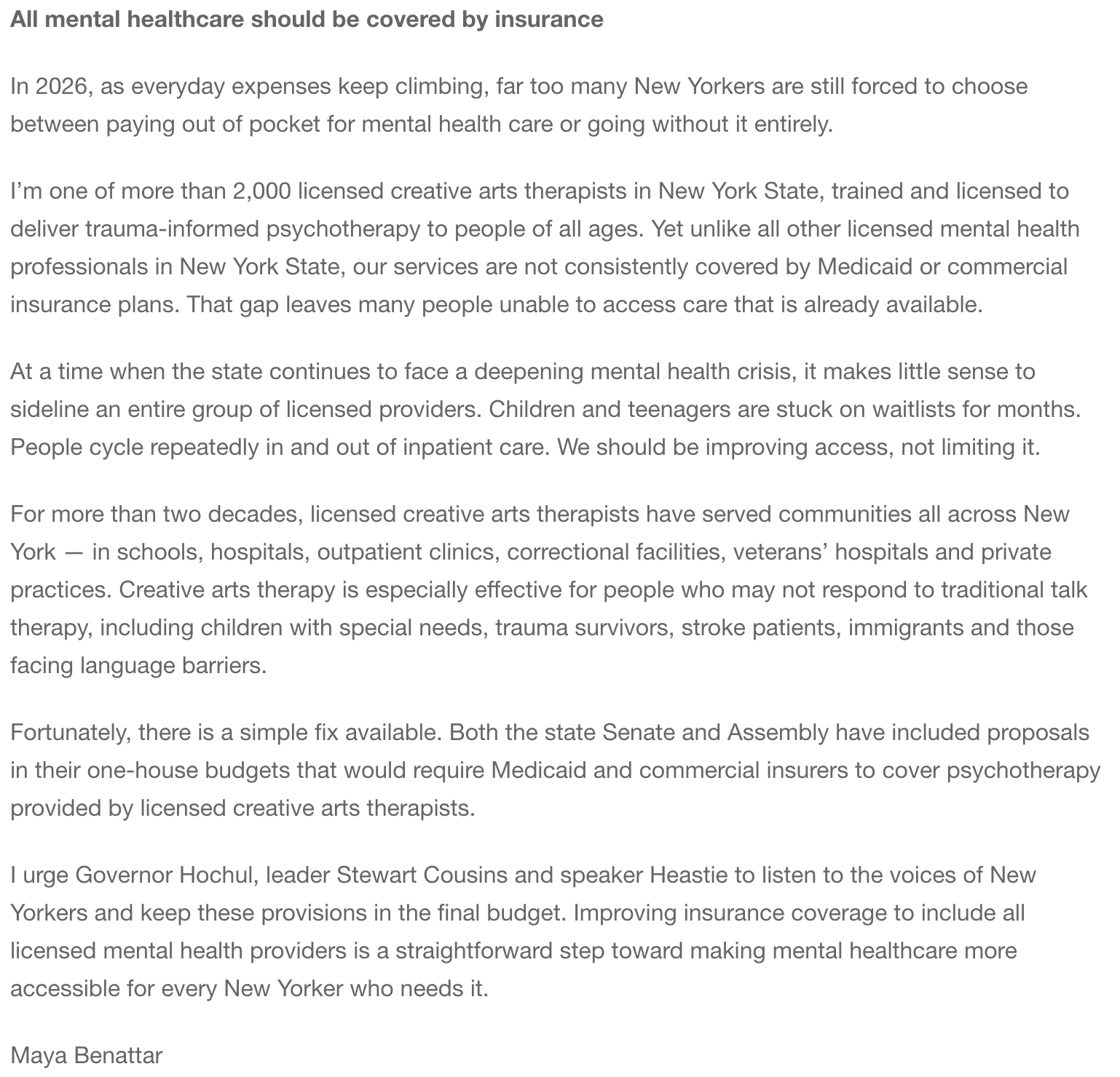 All Mental Healthcare Should be Covered by Insurance