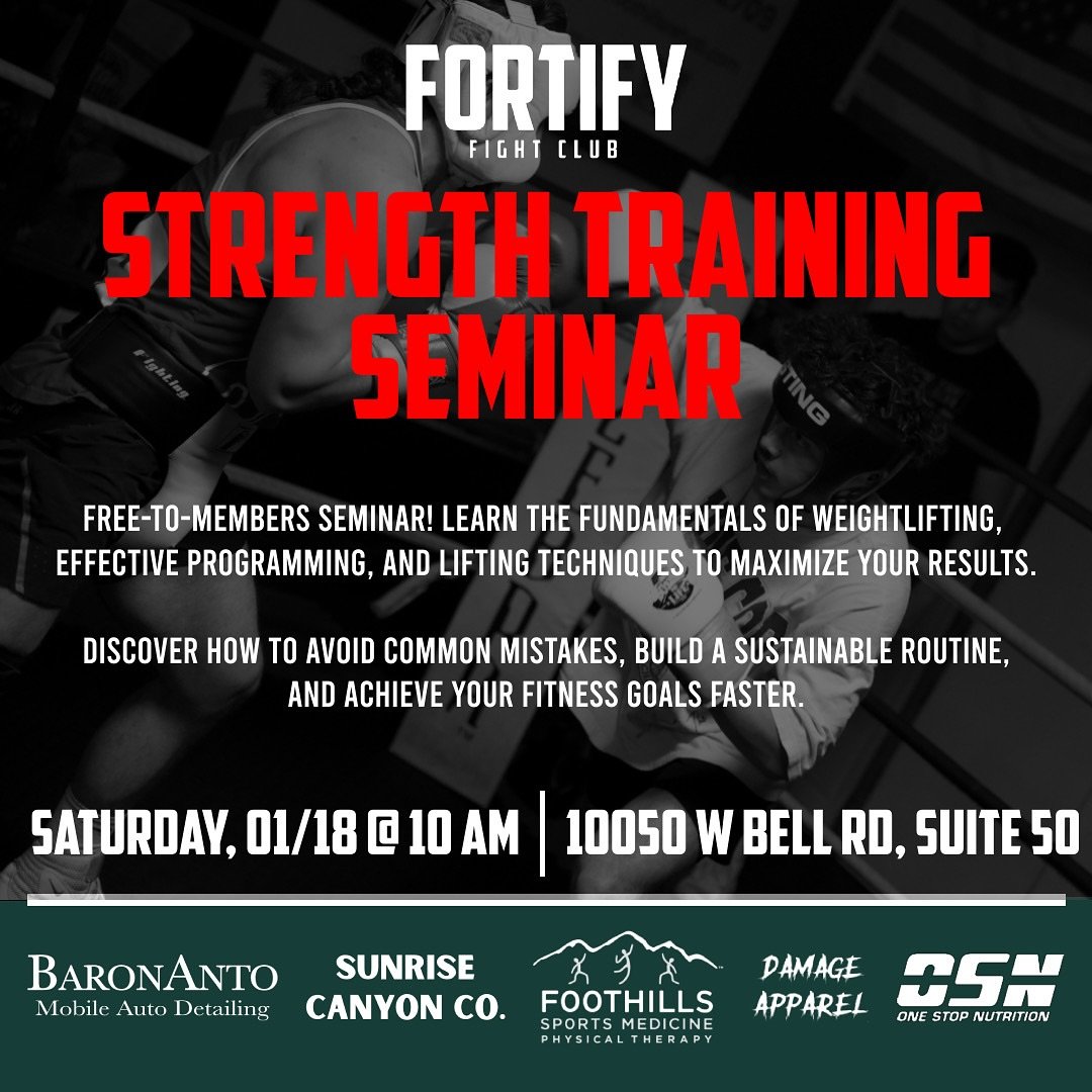 Our first seminar of the year is back and it&rsquo;s a big one!!

Join us for our free-to-members STRENGTH TRAINING seminar next Saturday at 10 AM! We&rsquo;ll go over the fundamentals for weightlifting, including technique, programming, and more! Pe