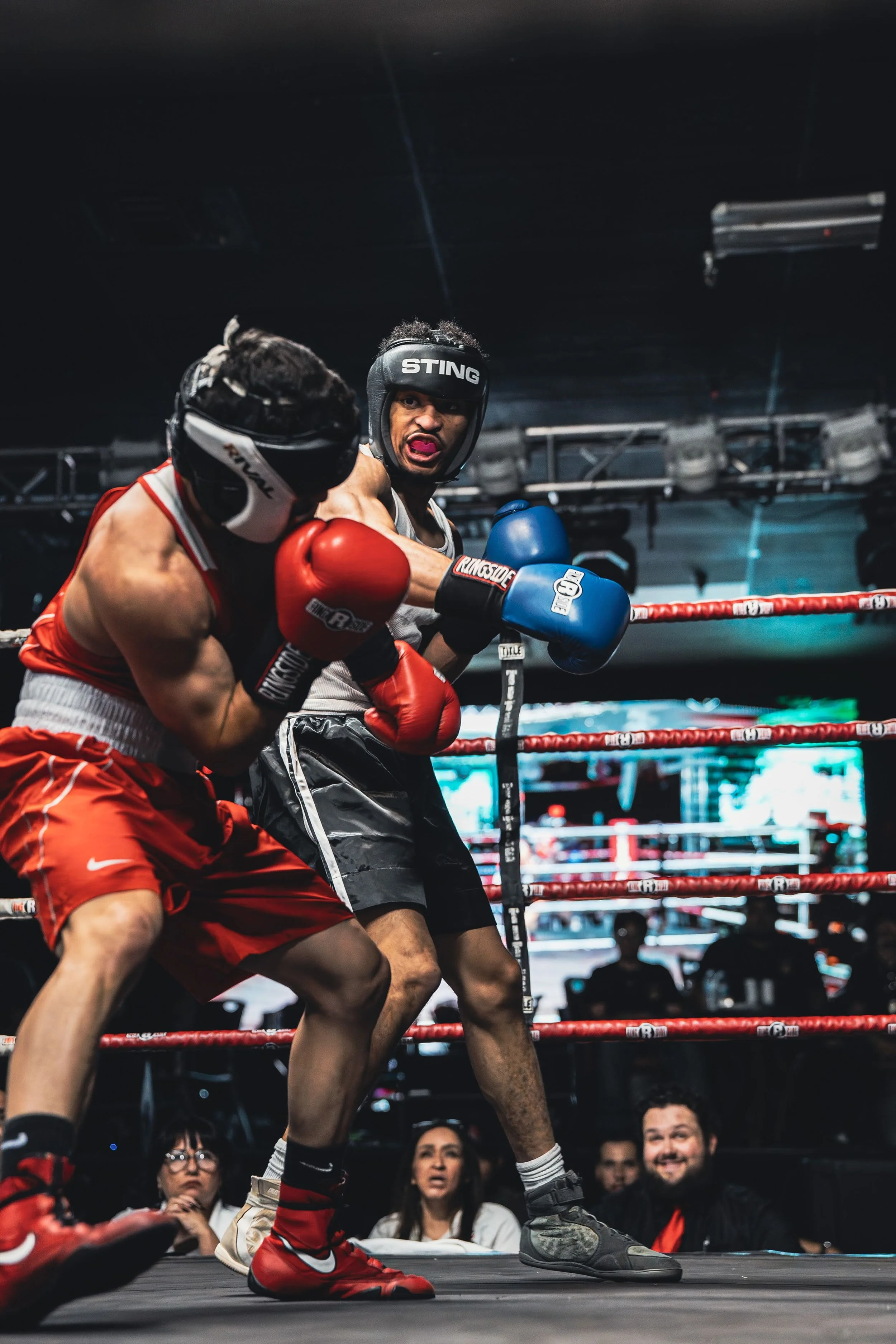 Amateur boxer Joshua Mcbrayer competing in a boxing match for our competition team.