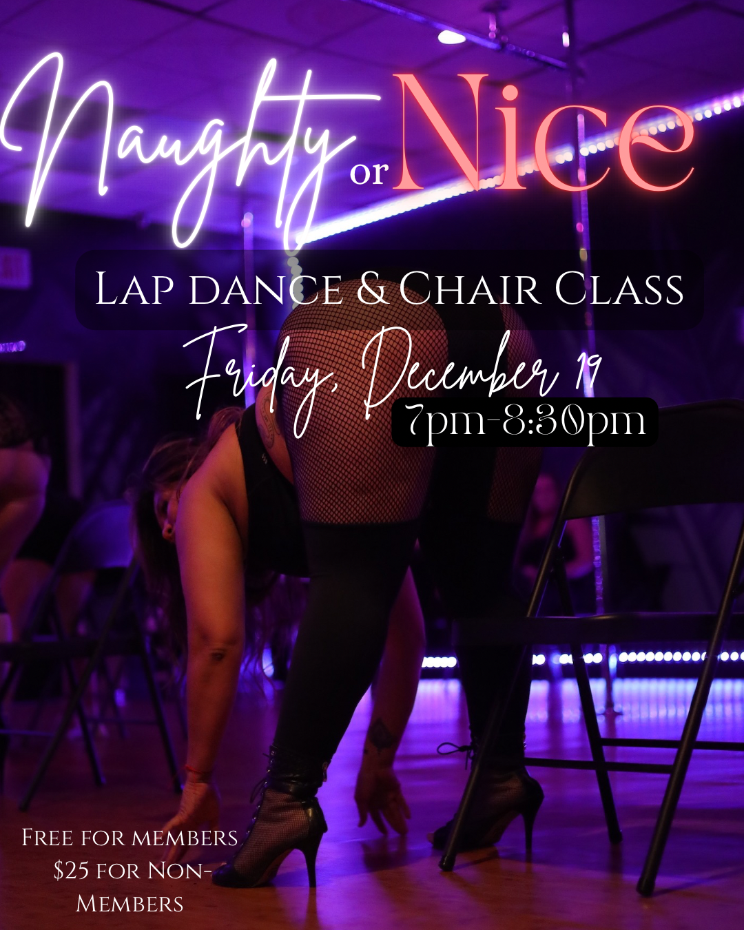 Naughty or Nice Lap Dance &amp; Chair Workshop 🎄