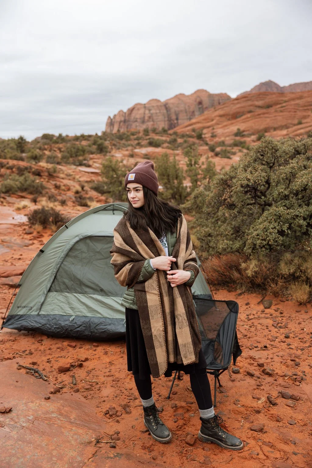 Adventure lifestyle commercial photography featuring an outdoor product campaign set against the red rock landscapes of Southern Utah. This rugged brand photoshoot creates authentic, story-driven imagery for outdoor brands, apparel companies, adverti