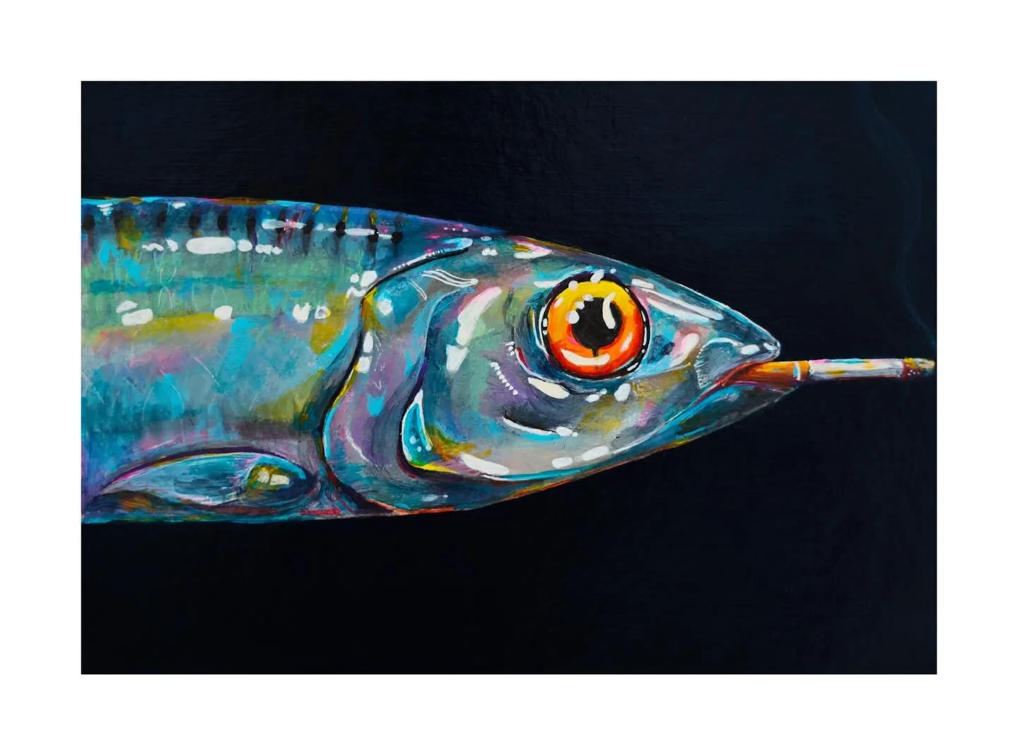 &ldquo;Mediterranean Diet&rdquo; 
Original acrylic painting on cold-press paper, A4. Available. DM me.