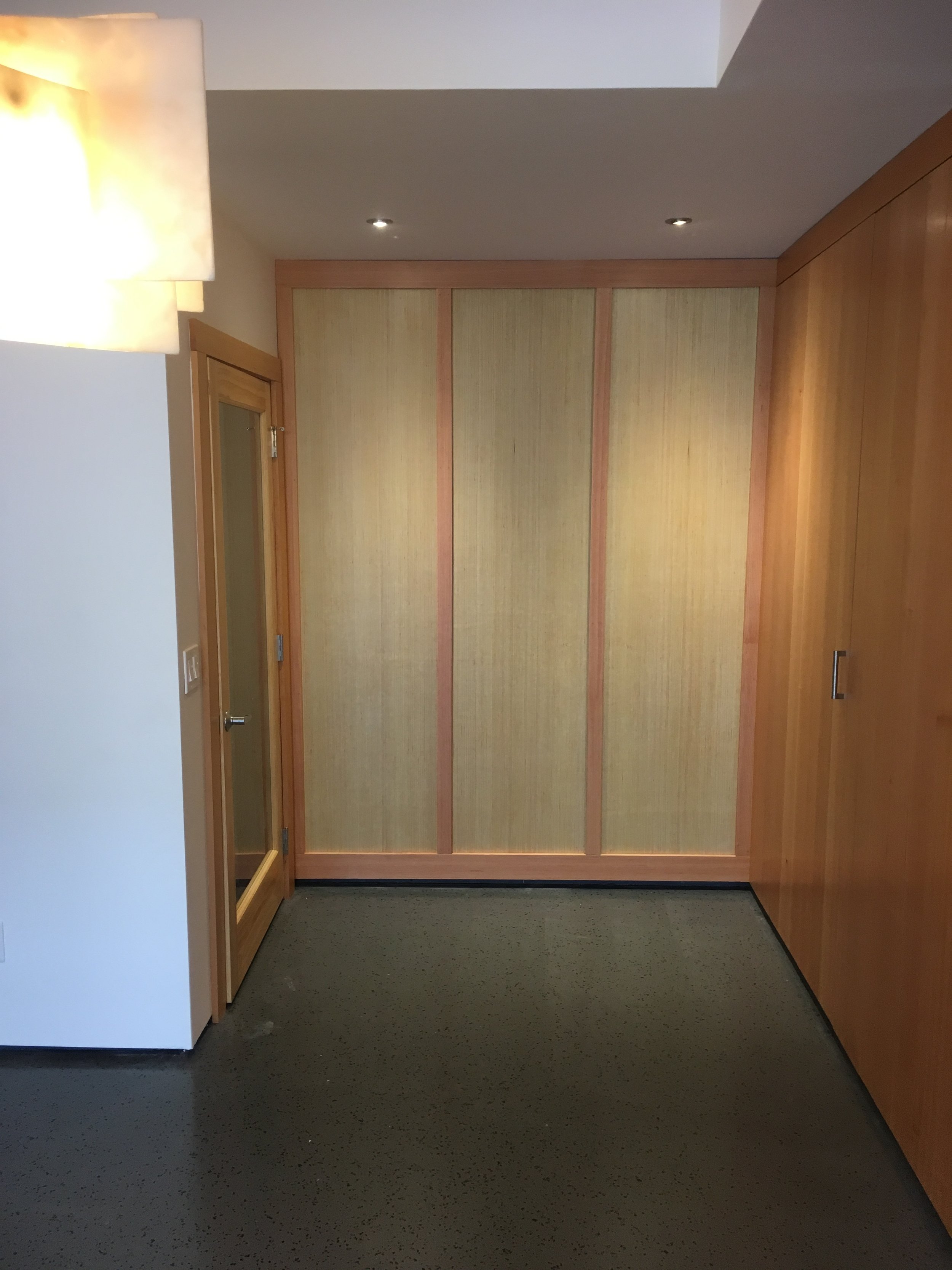 Conference room eucalyptus wall panels  