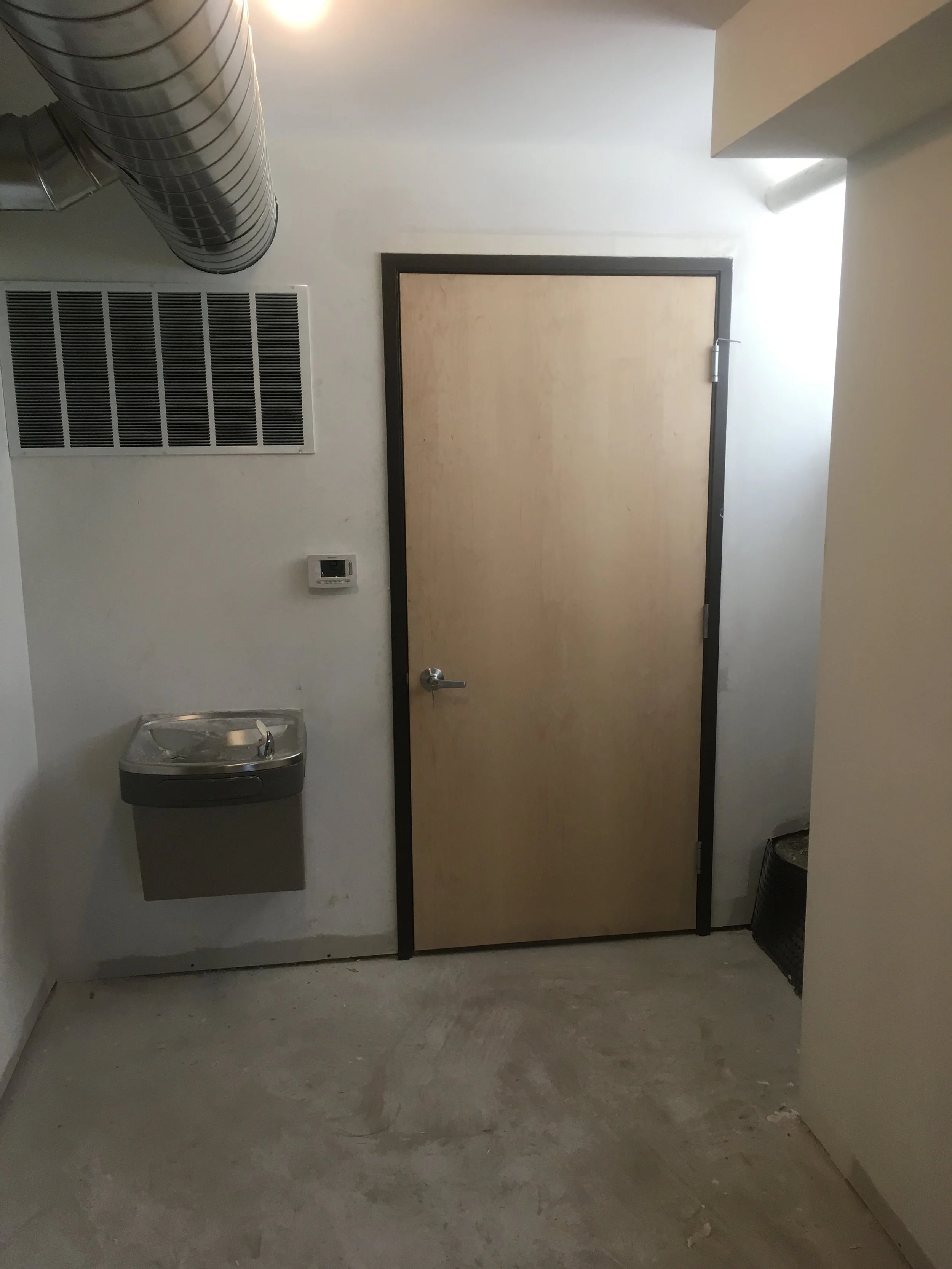 Commercial knock down frame installed