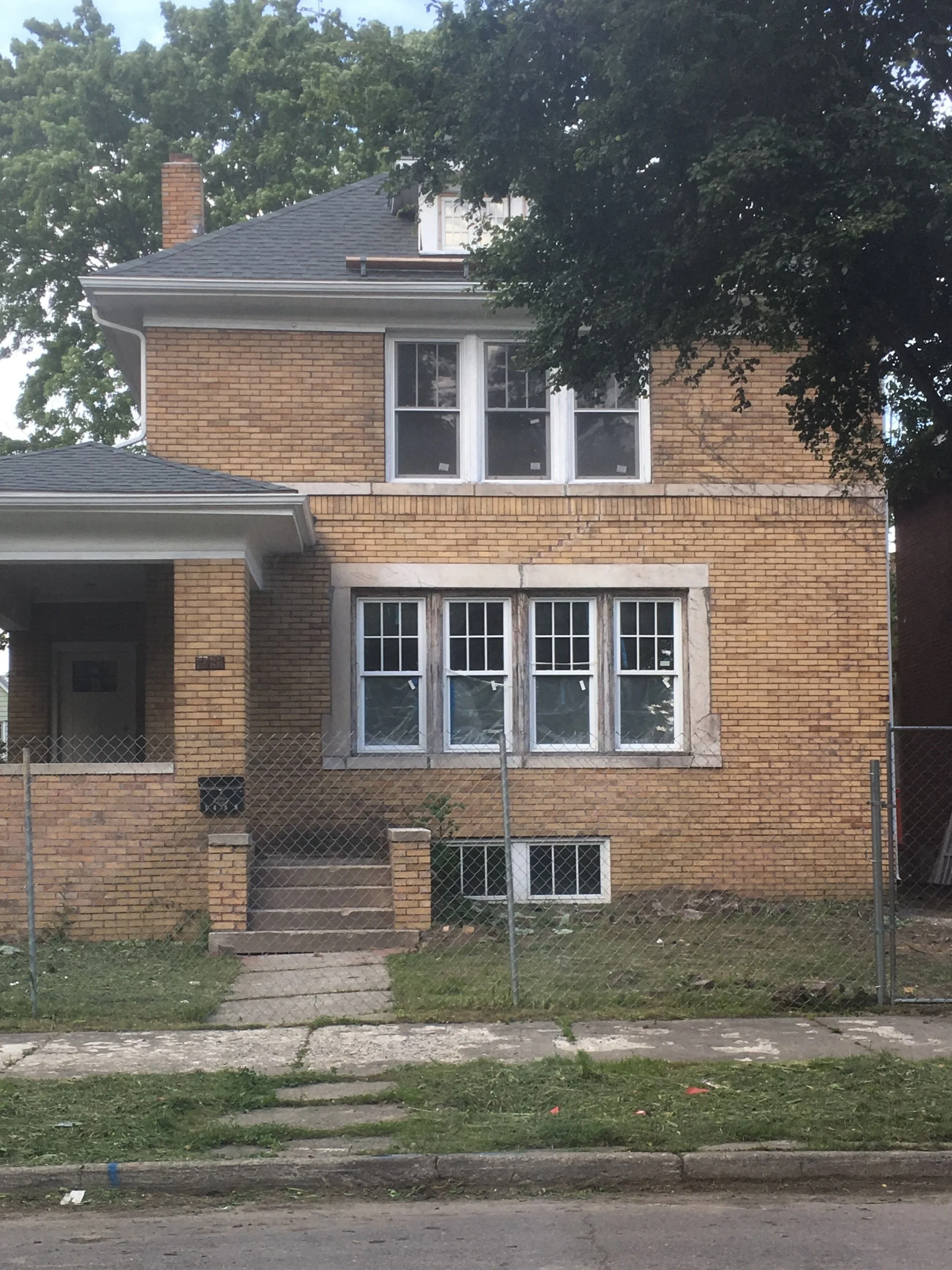 Old construction windows installed