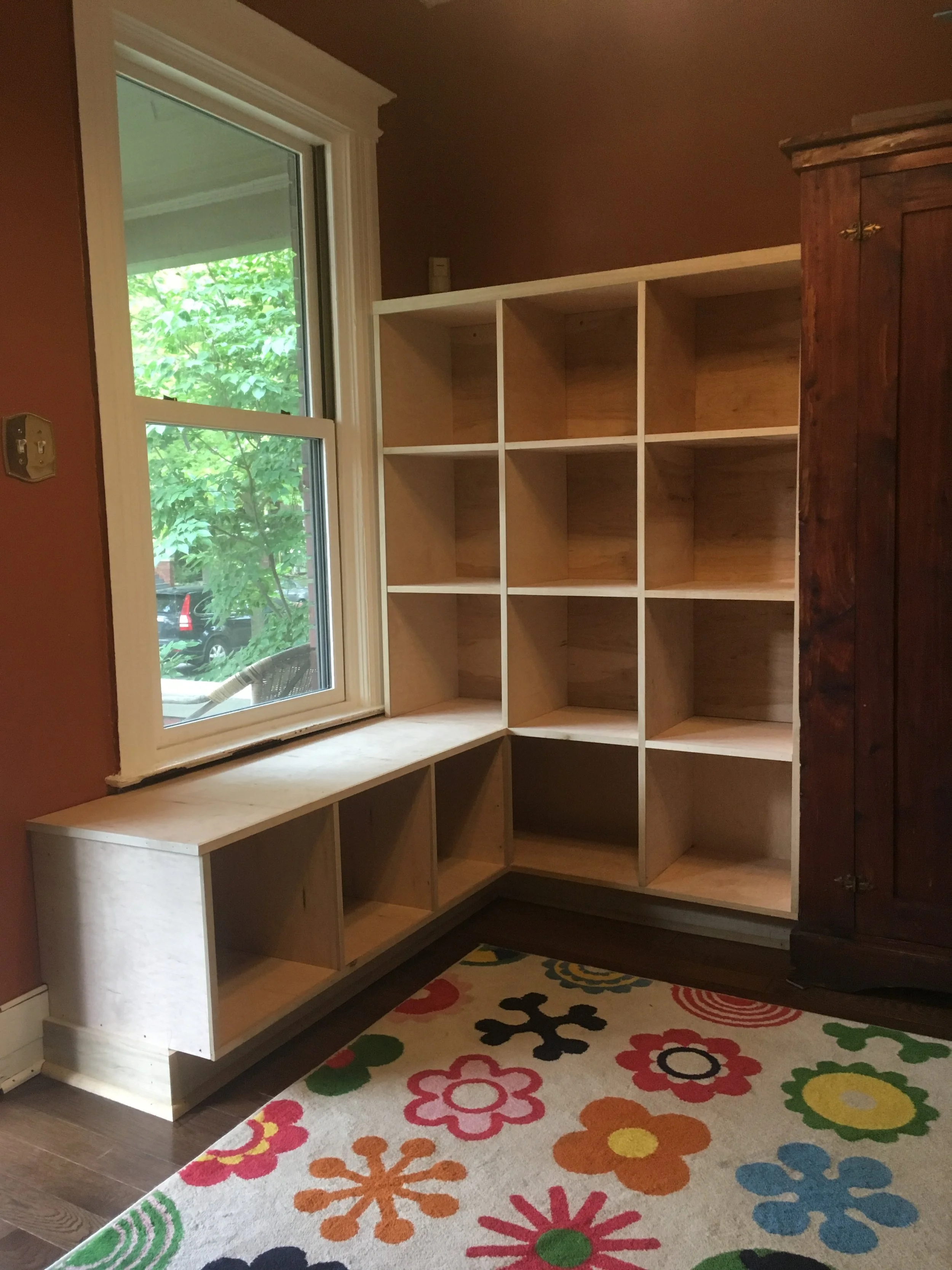 Mud room bench and storage