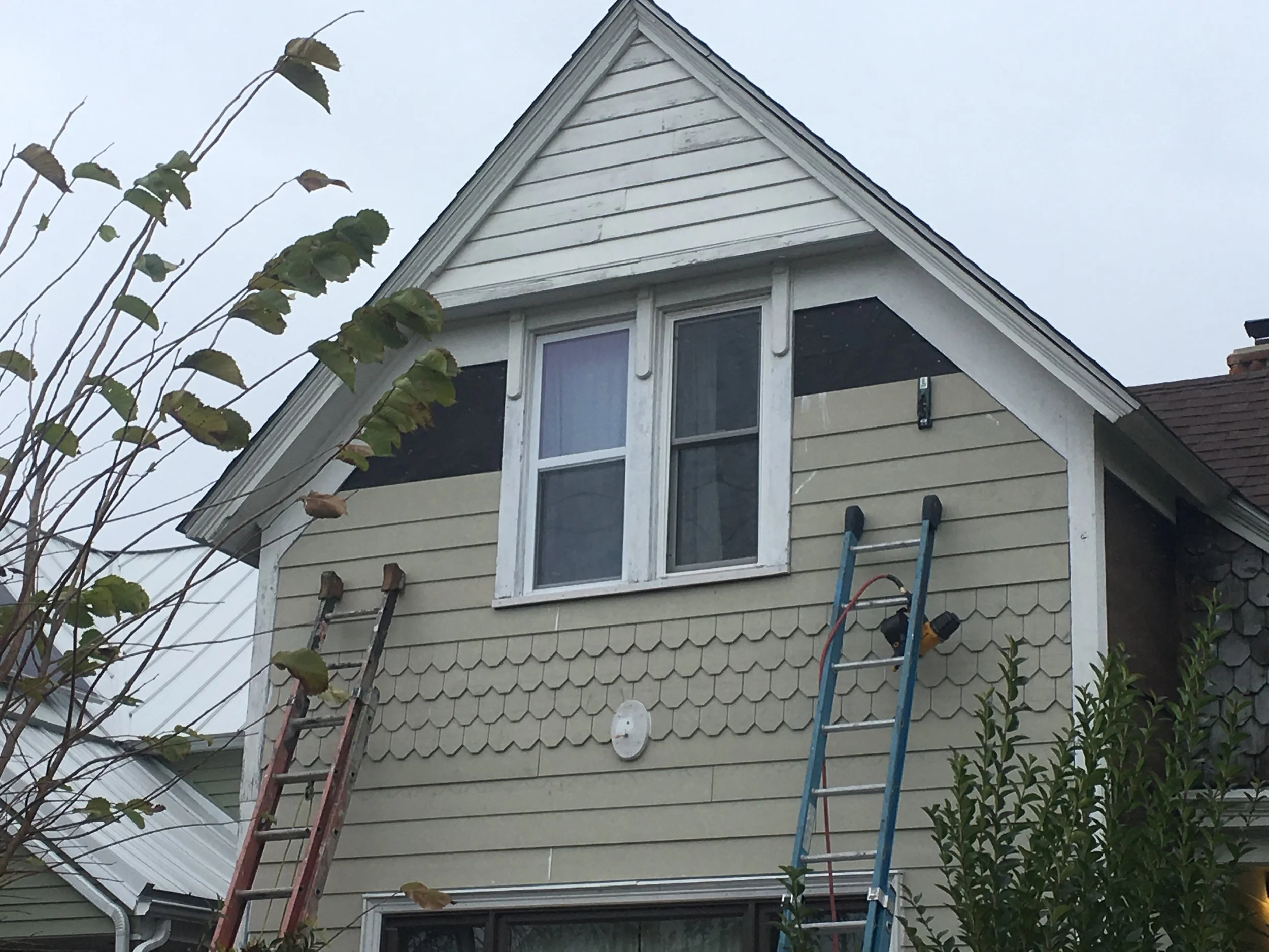 Front of house siding install almost complete