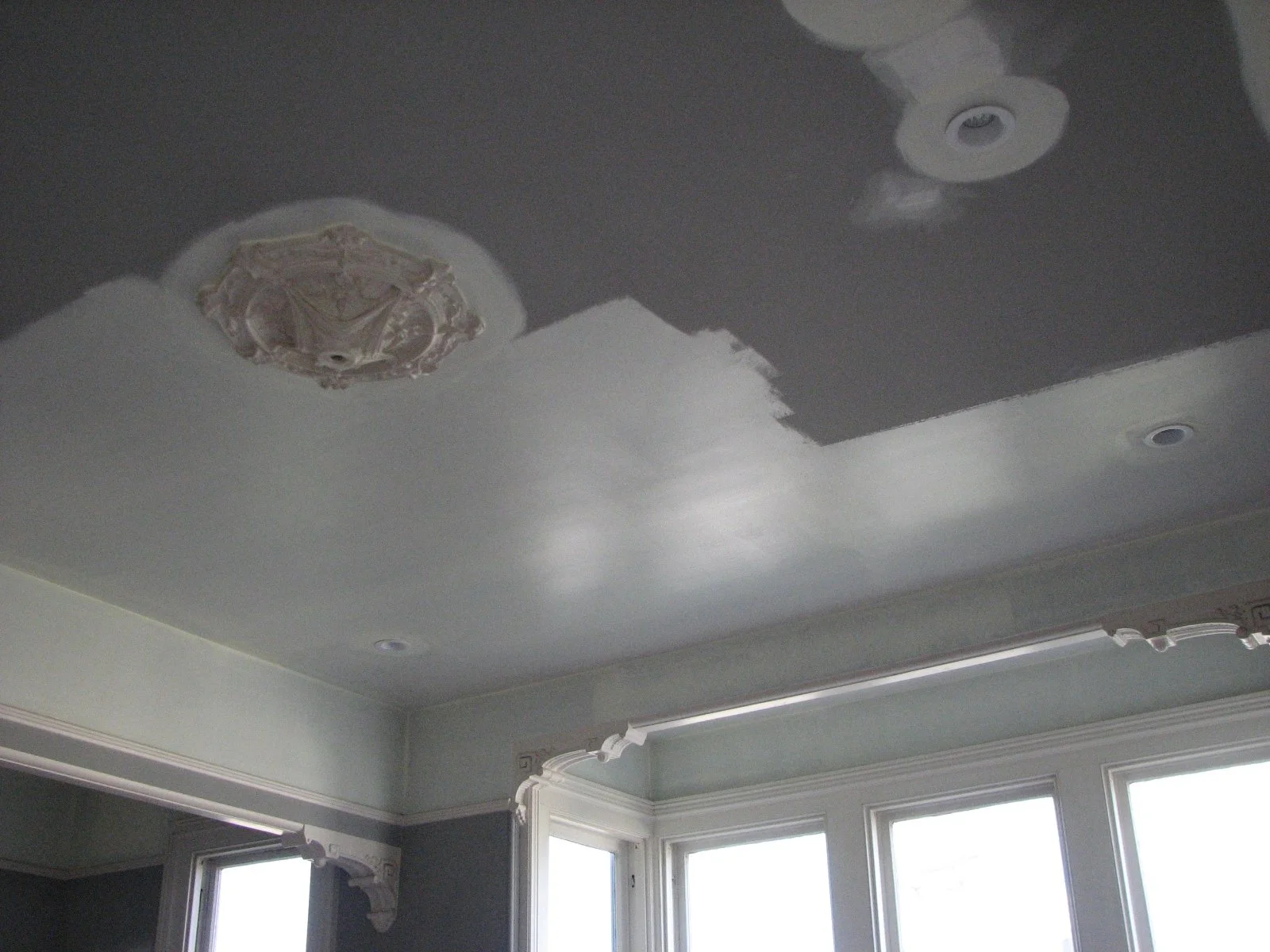 Interior painting after plaster repair
