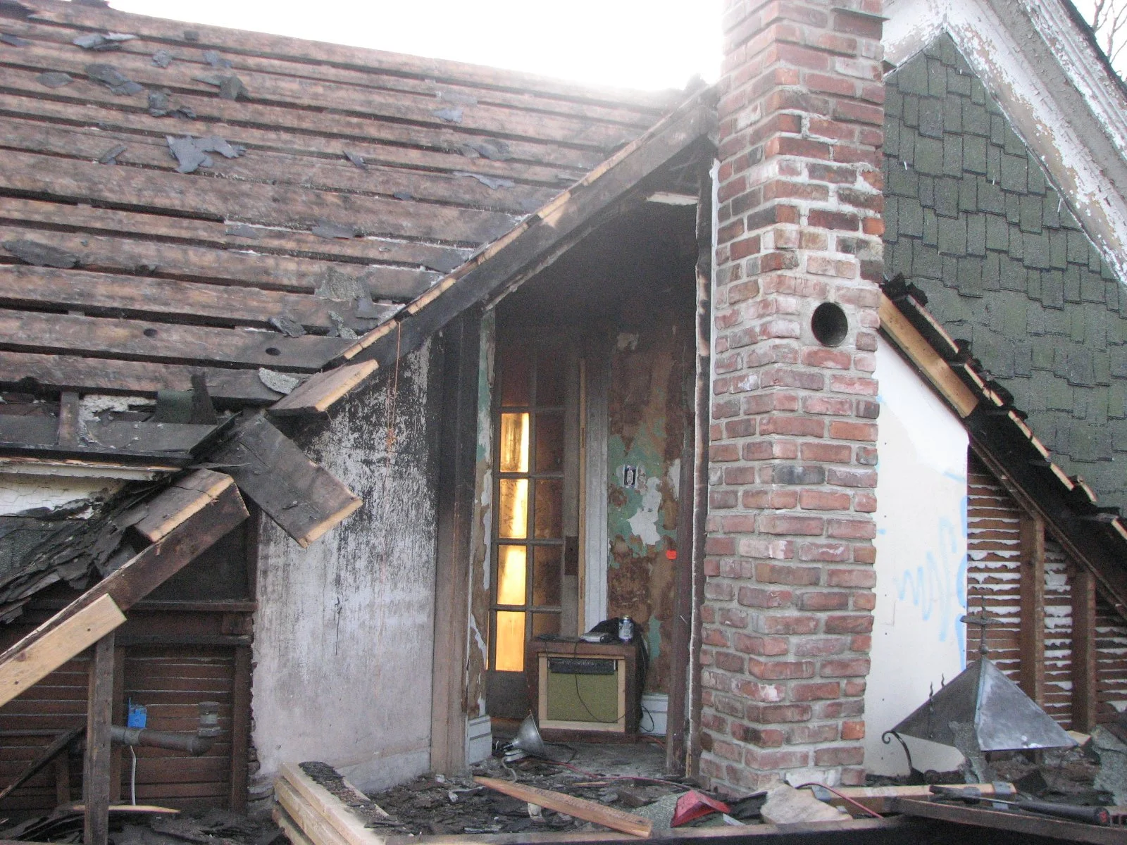 Back of house torn off