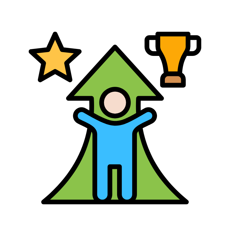 Simplified illustration of a successful person