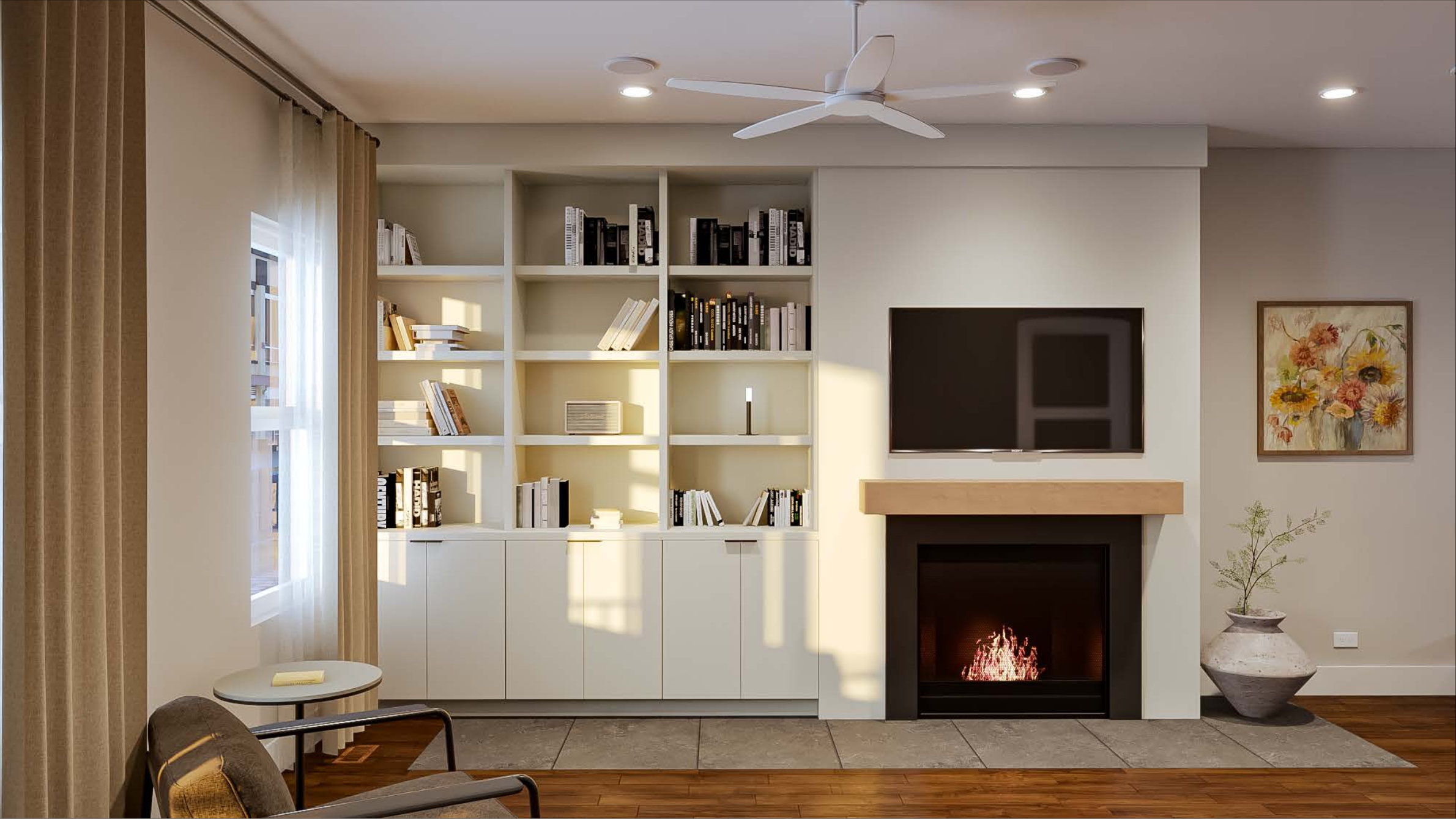 Bookcase & Mantel for Sheffield
