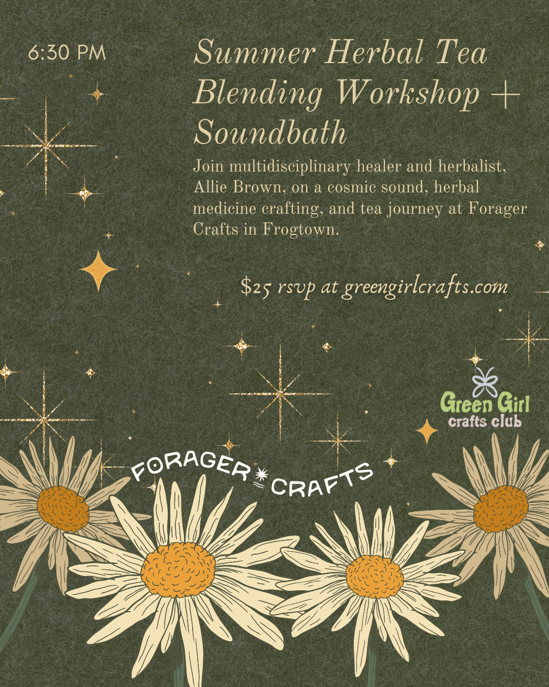 Summer Herbal Tea Blending Workshop + Soundbath with Allie Brown & Green Girl Crafts
