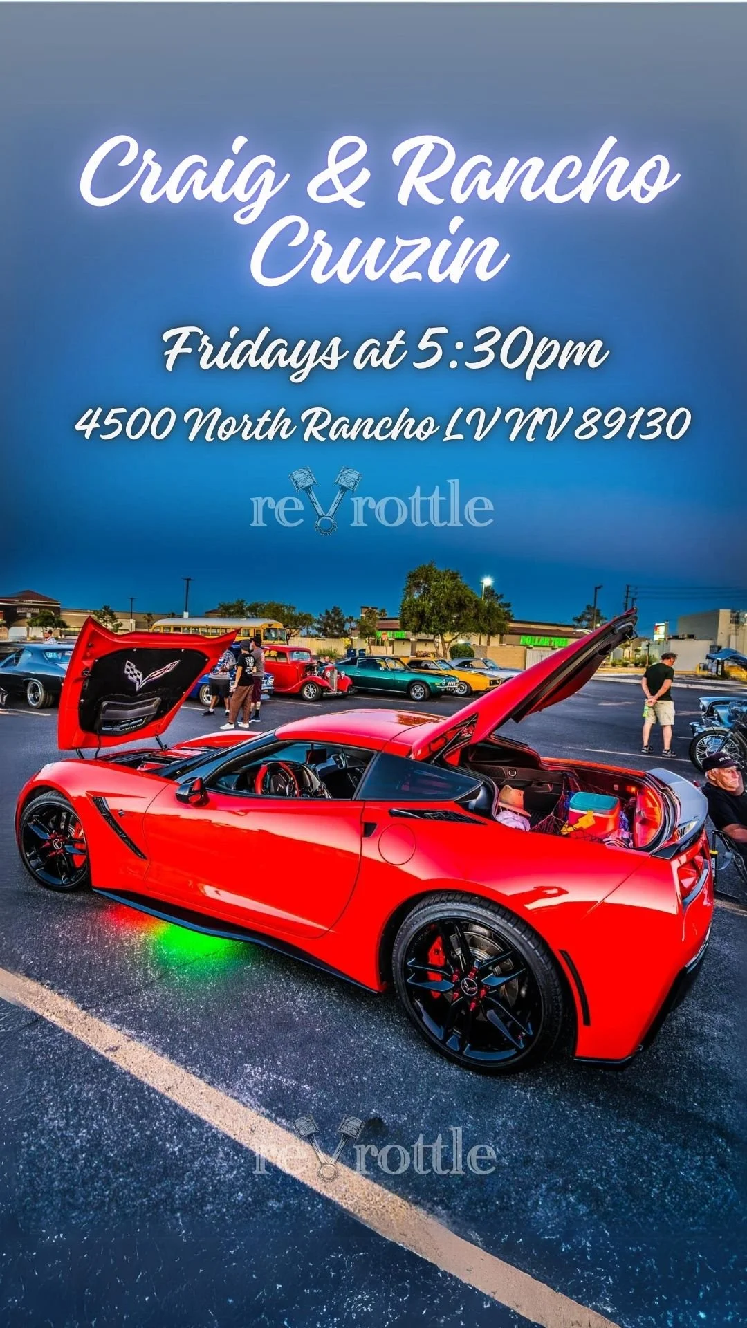 Craig and Rancho Cruzin at Boulevard Home Las Vegas Car Meet jan 2nd 2026