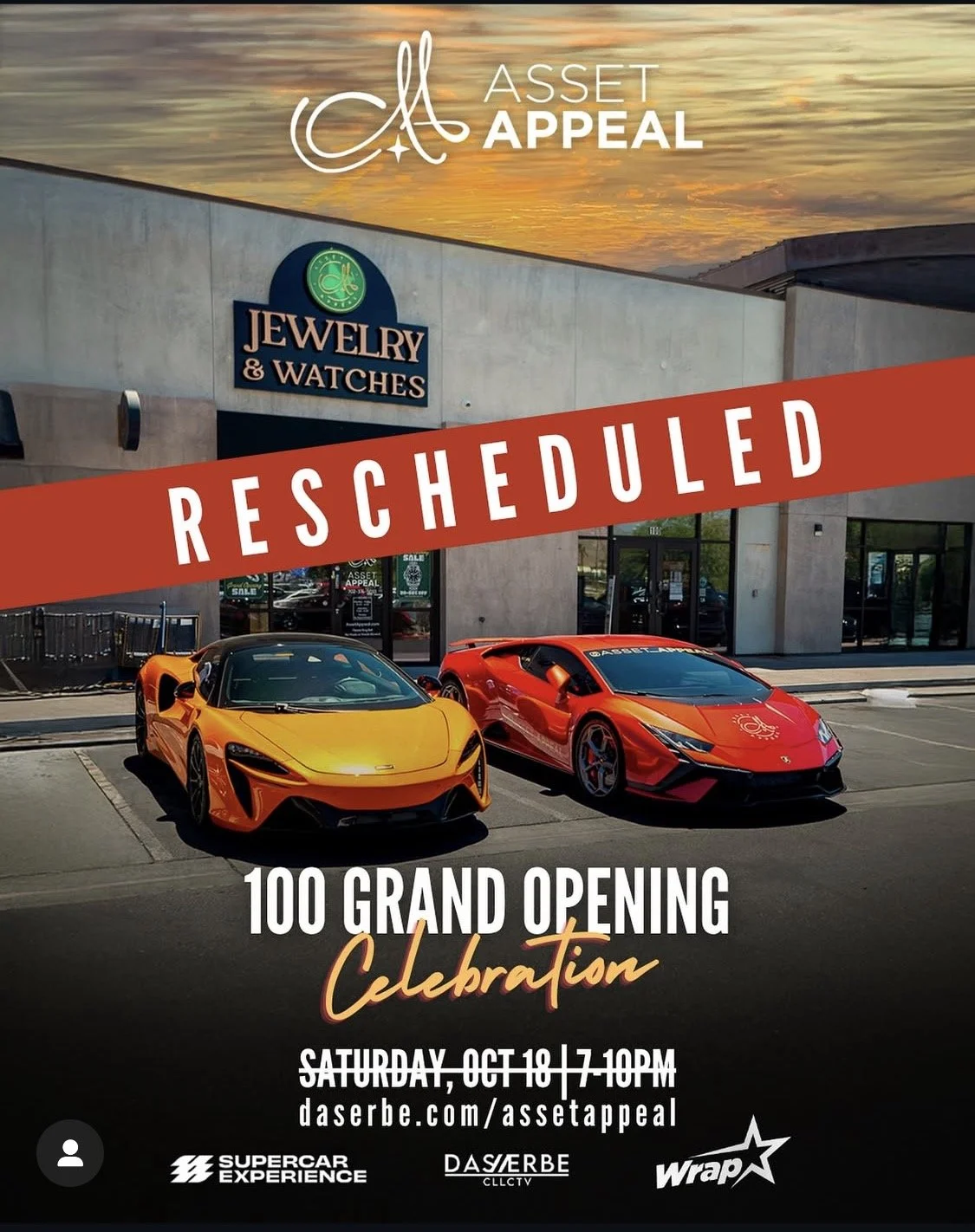 100 Grand Opening Celebration oct 18th 2025 supercar experience daserbe cclctv wrap