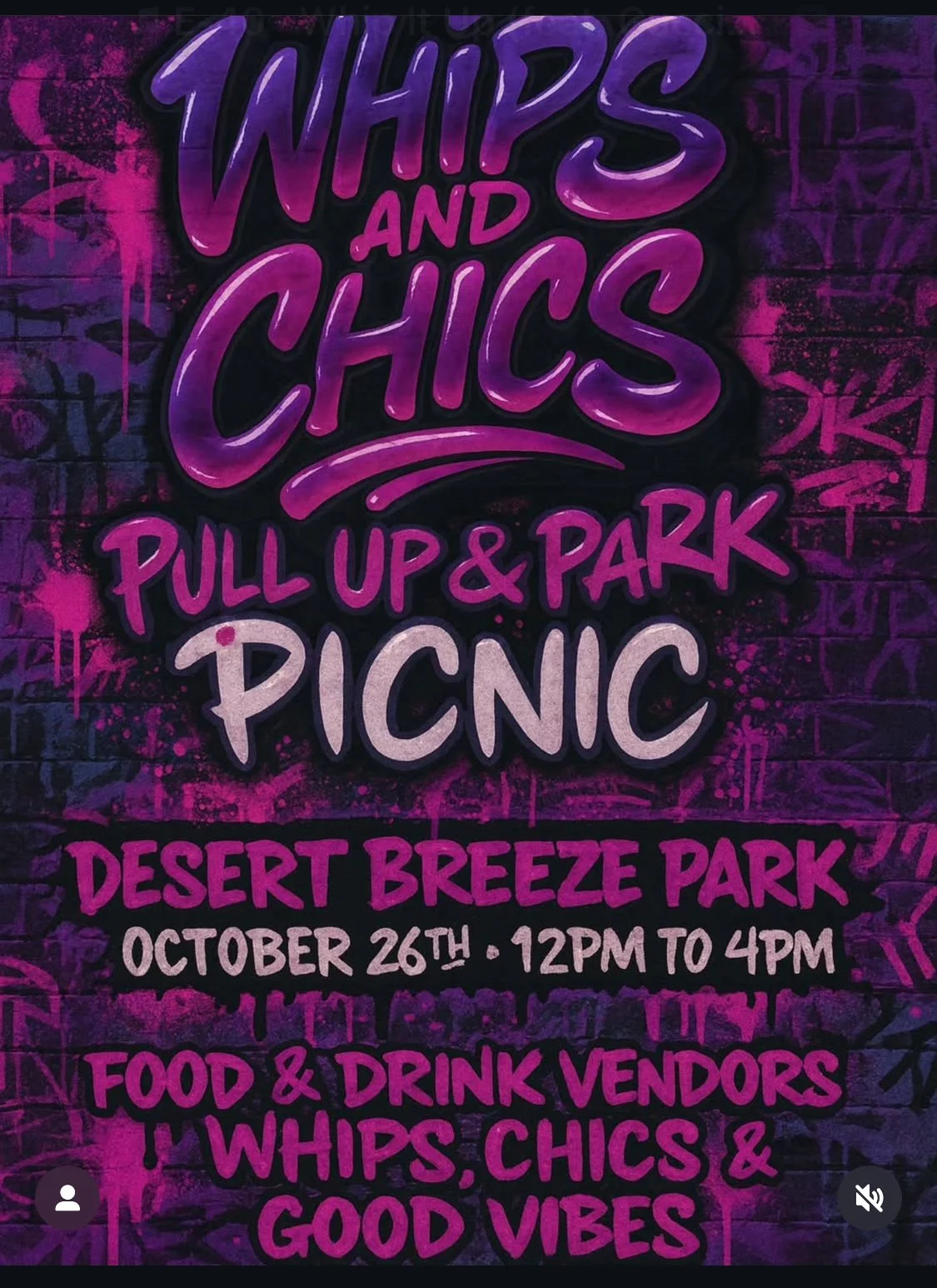Whips and Chics Pull Up and Park Picnic Desert Breeze Park oct 26th 2025