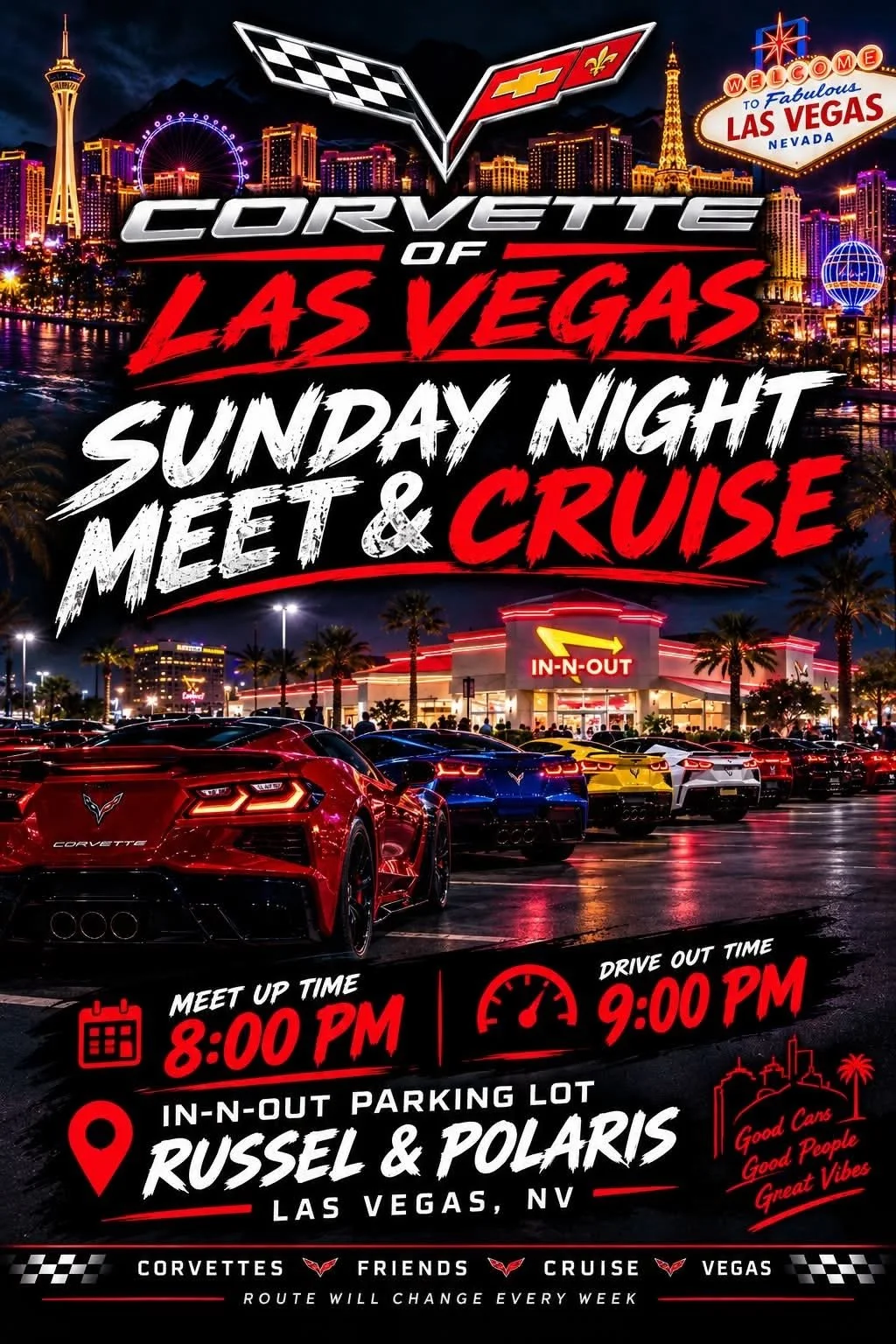 Corvette Of Las Vegas Sunday Night Meet and Cruise sep 13th 2026