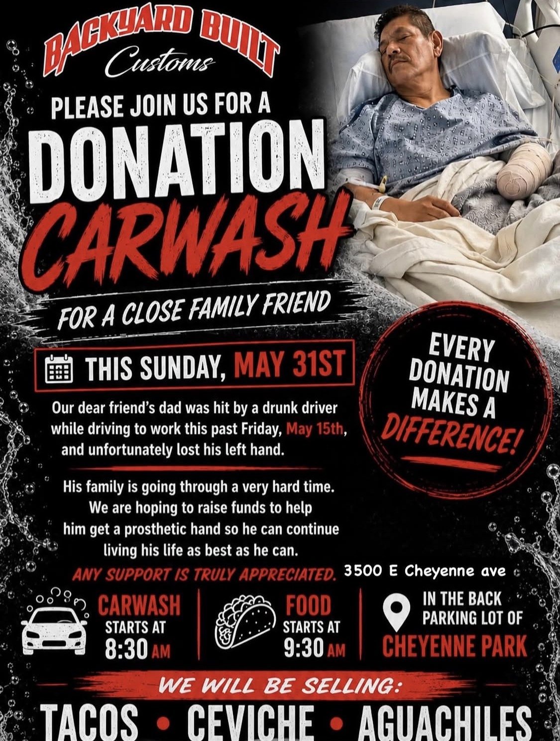 Donation Carwash Backyard Built Customs may 31st 2026