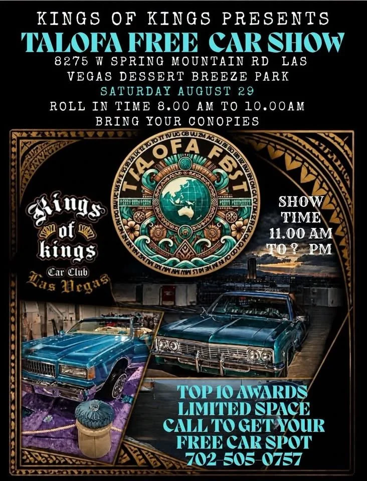 Lowrider Kings of Kings Talofa Free Car Show august 29th 2026