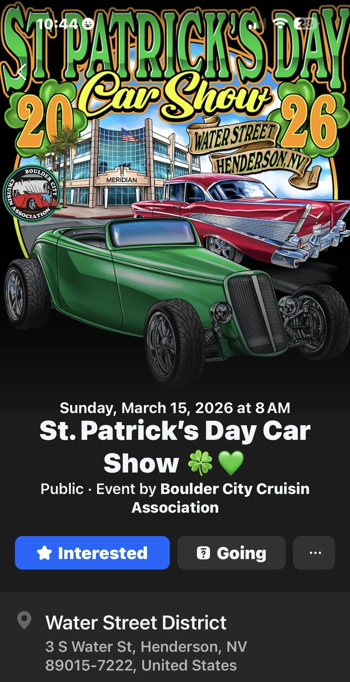 St Patricks Day Car Show 26 Water Street Henderson Boulder City Cruisin Association mar 15th 2026