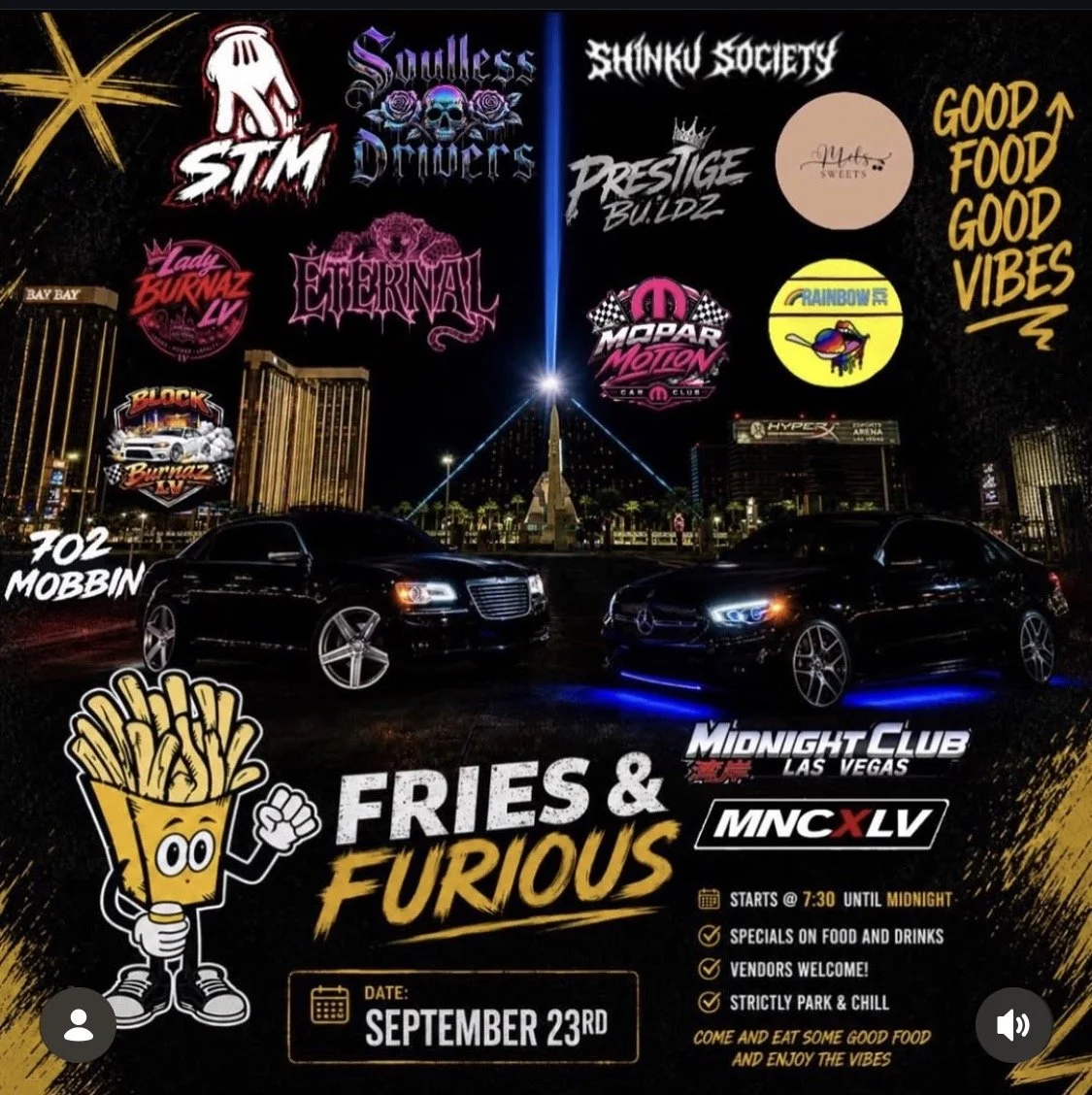 Fries and Furious Midnight Club Las Vegas sep 23rd 2026