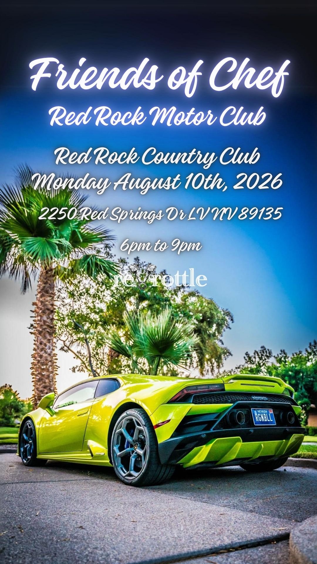 Friends Of Chef Red Rock Motor Club Red Rock Country Club Cars Meet august 10th 2026