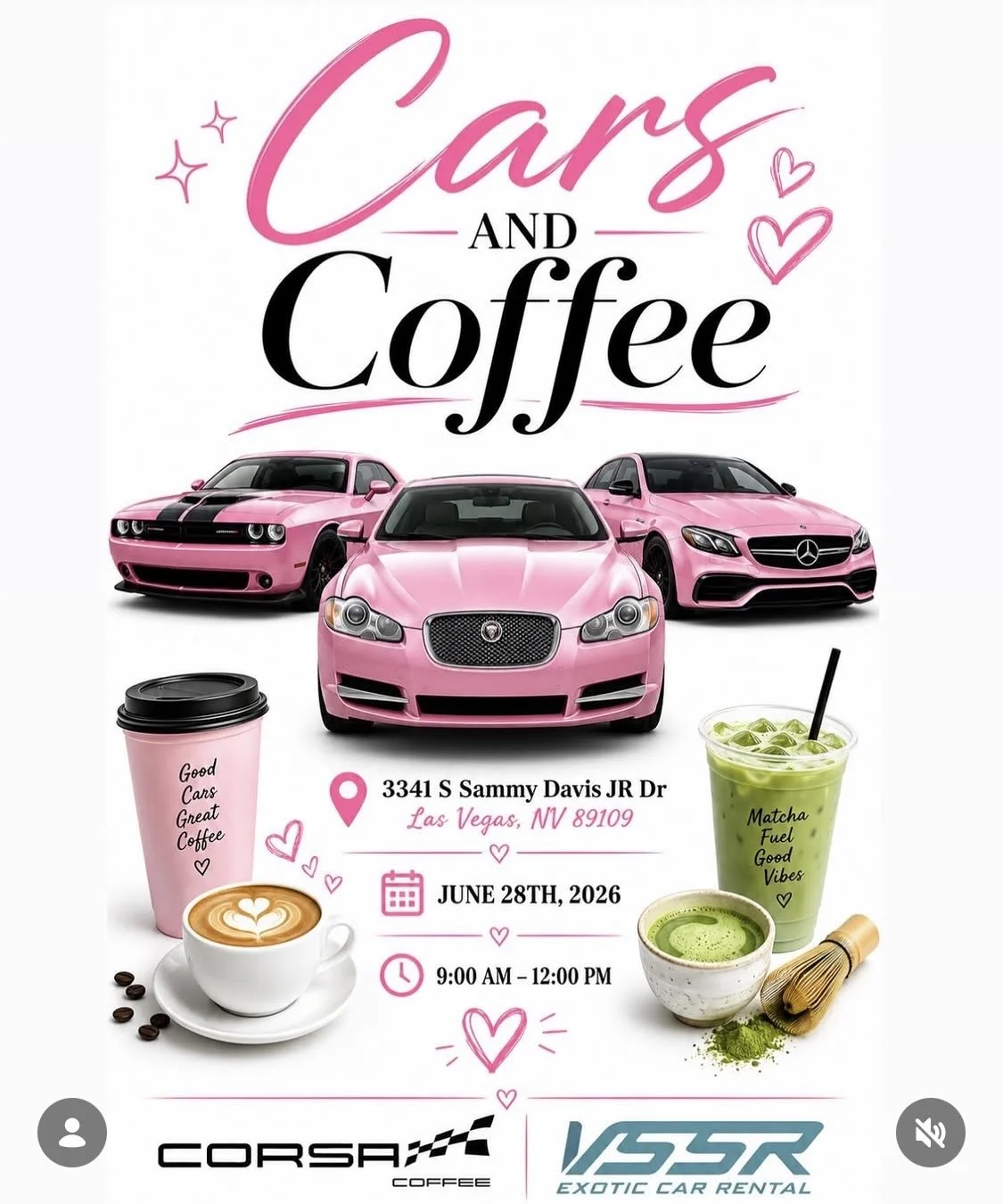 Cars and Coffee Corsa Coffee VSSR Exotic Car Rental jun 28th 2026