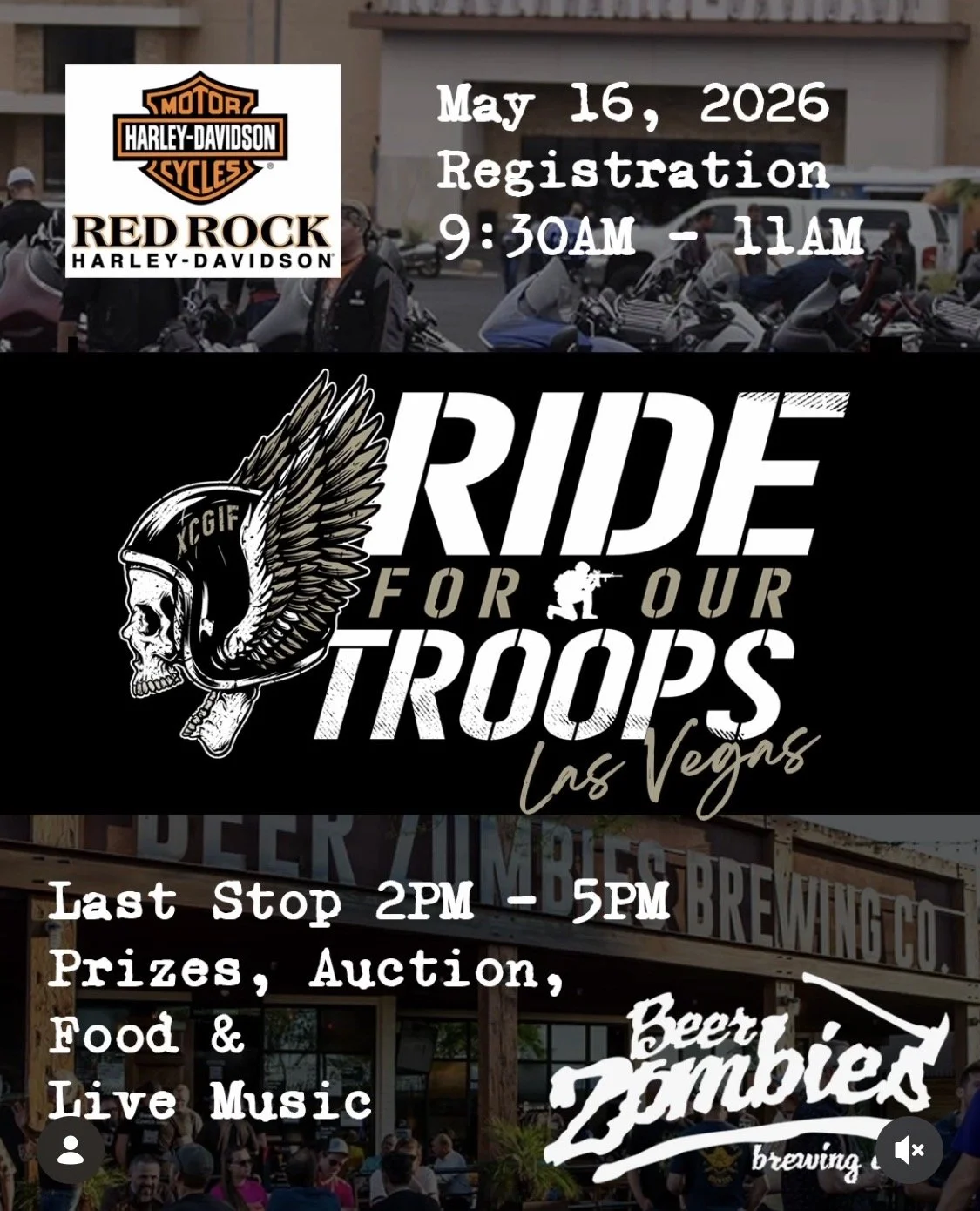 Ride For Our Troops red rock harley davidson Beer Zombies Brewing Co may 16th 2026