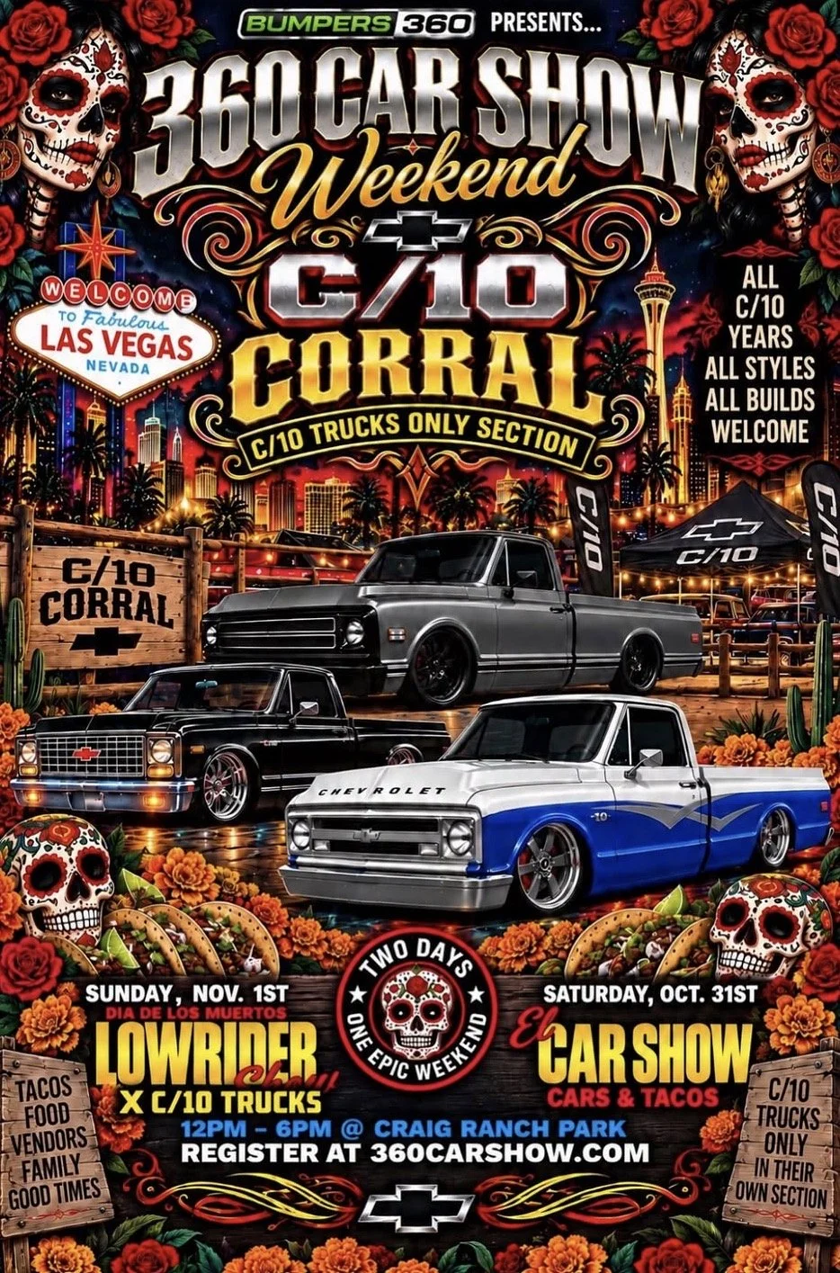 360 Car Show Weekend C-10 Corral Lowriders oct 31st 2026
