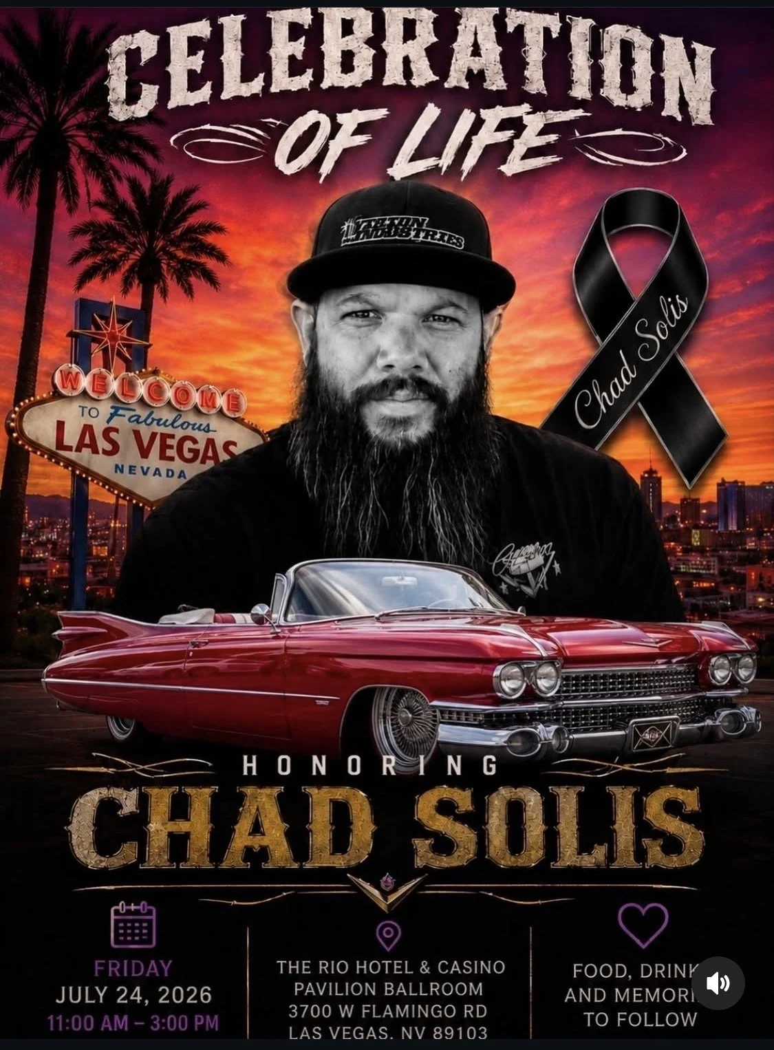Honoring Chad Solis Celebration Of Life july 24th 2026