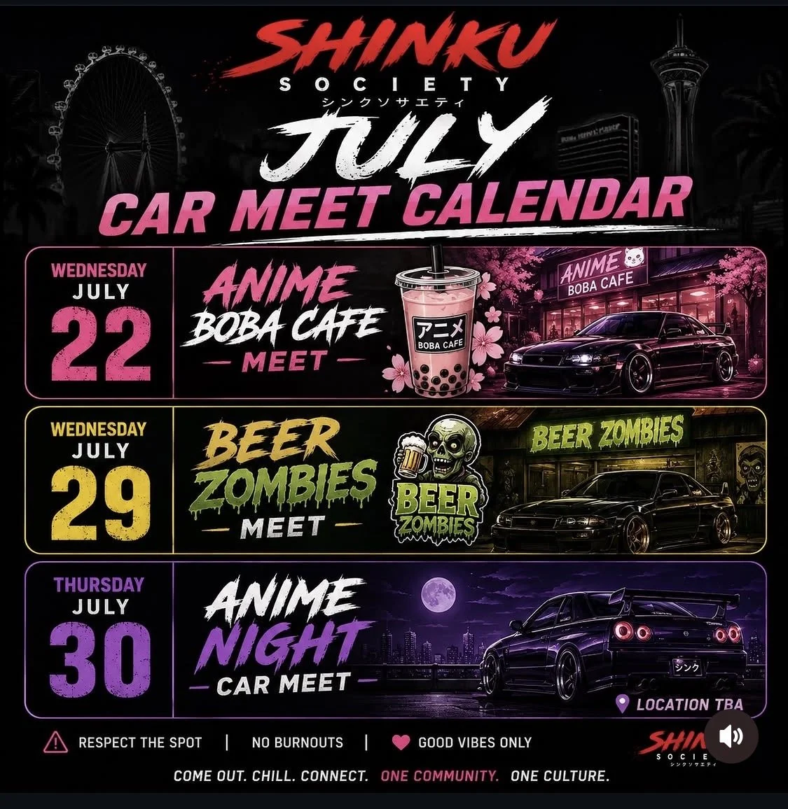 Shinku Society Anime Boba Cafe Car meet july 22nd 2026