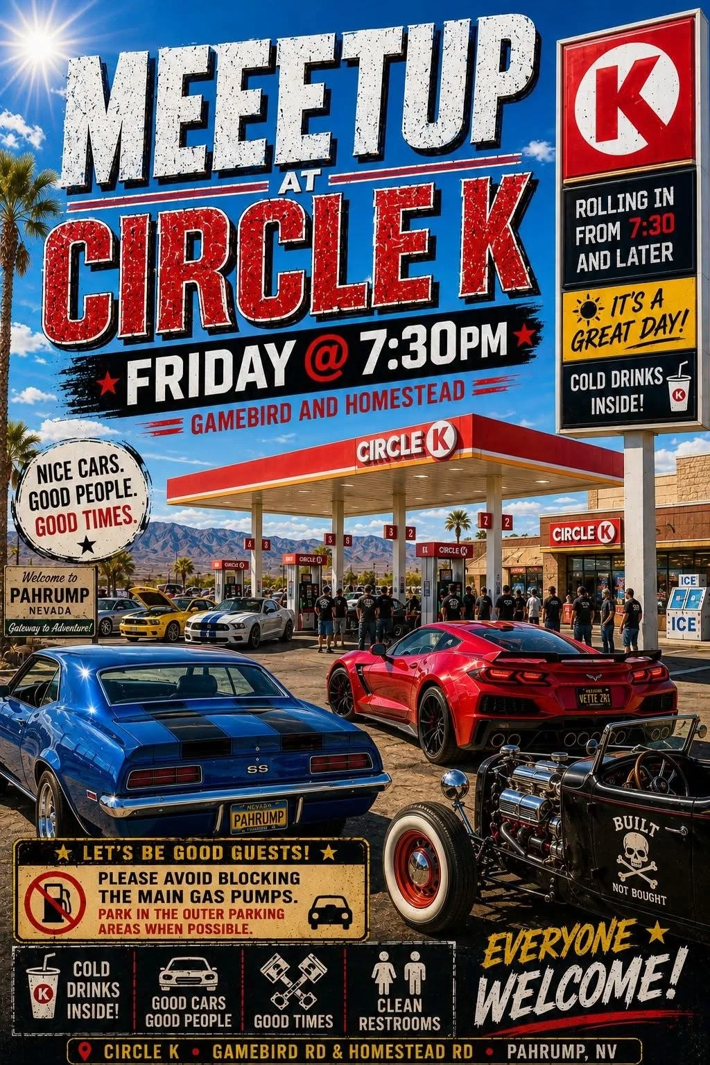 Meetup at Circle-K Pahrump aug 14th 2026