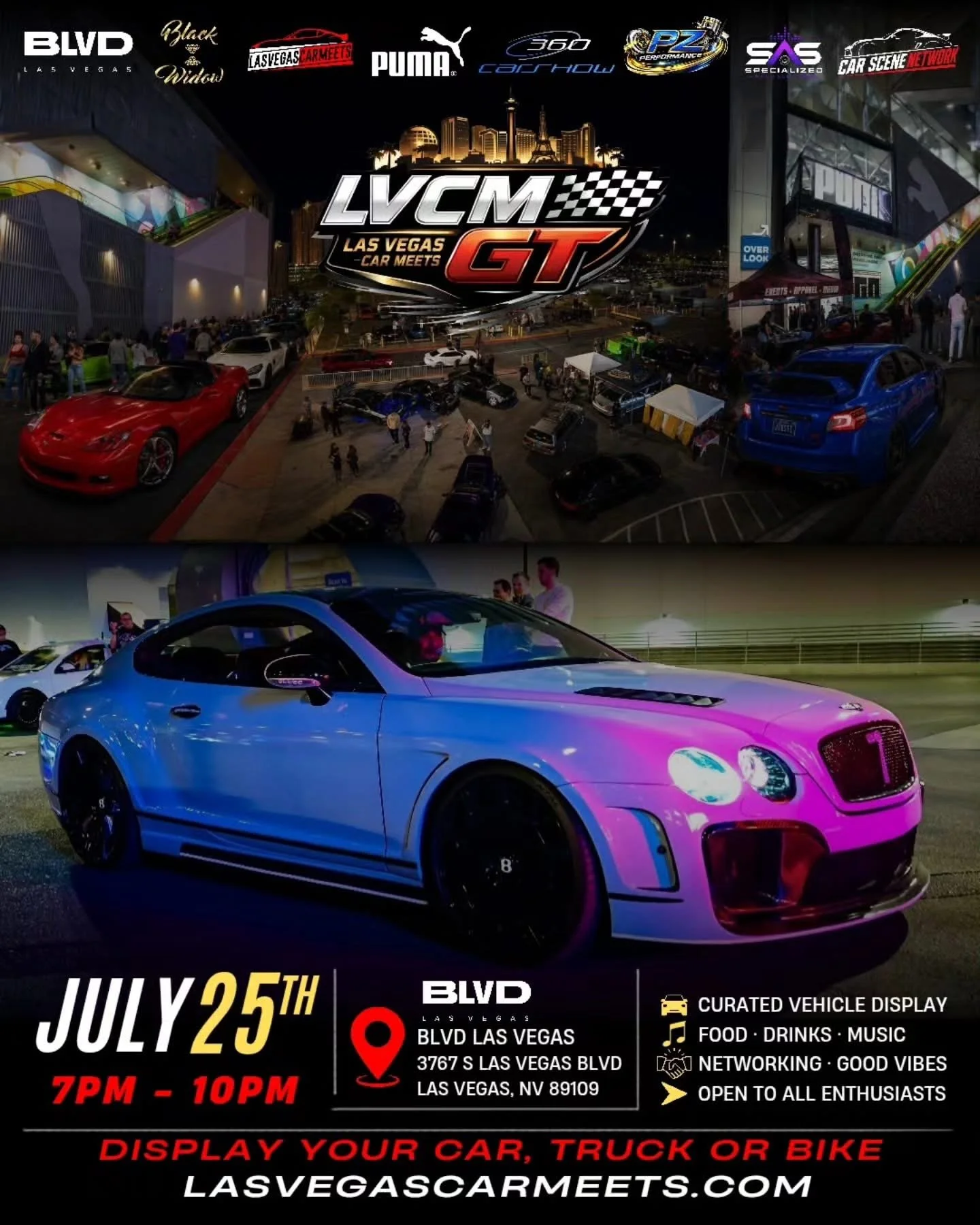 LVCMGT Las Vegas Car Meets GT BLVD Las Vegas july 25th 2026