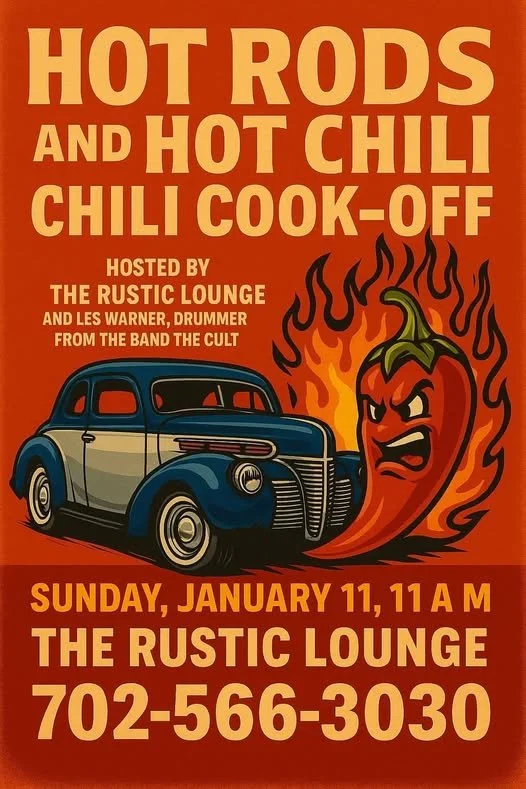 Hot Rods and Hot Chili Chili Cook Off The Rustic Lounge jan 11th 2026