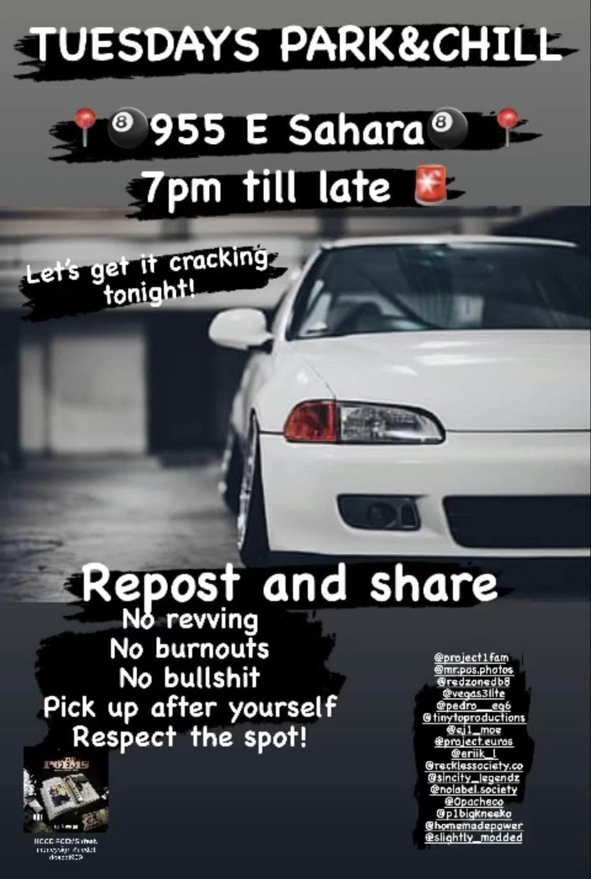 Tuesdays Park and Chill Car Meet - April 23rd 2024 - Revrottle - Vik Chohan Photography