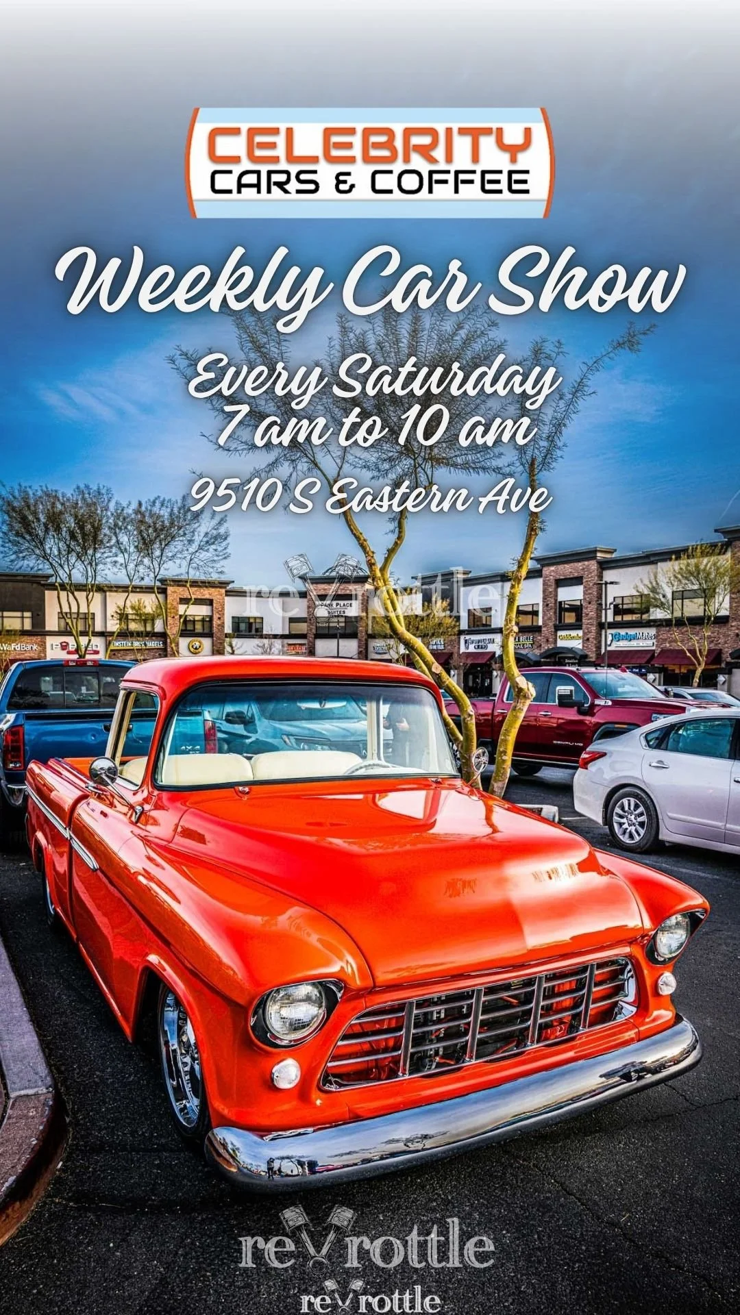 Celebrity Cars and Coffee Weekly Car Show Flyer june 27th 2026