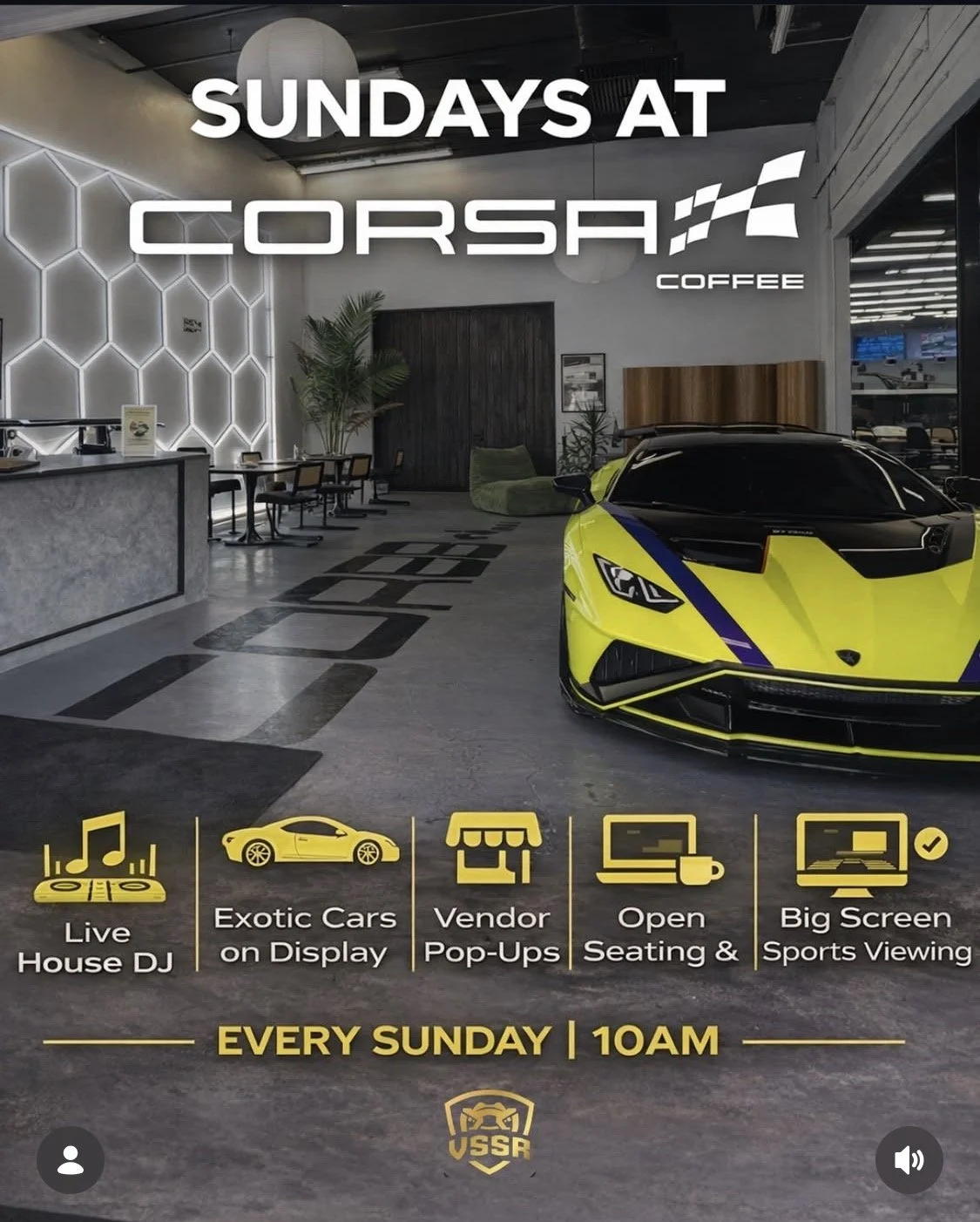 Sundays at Corsa Coffee feb 1st 2026