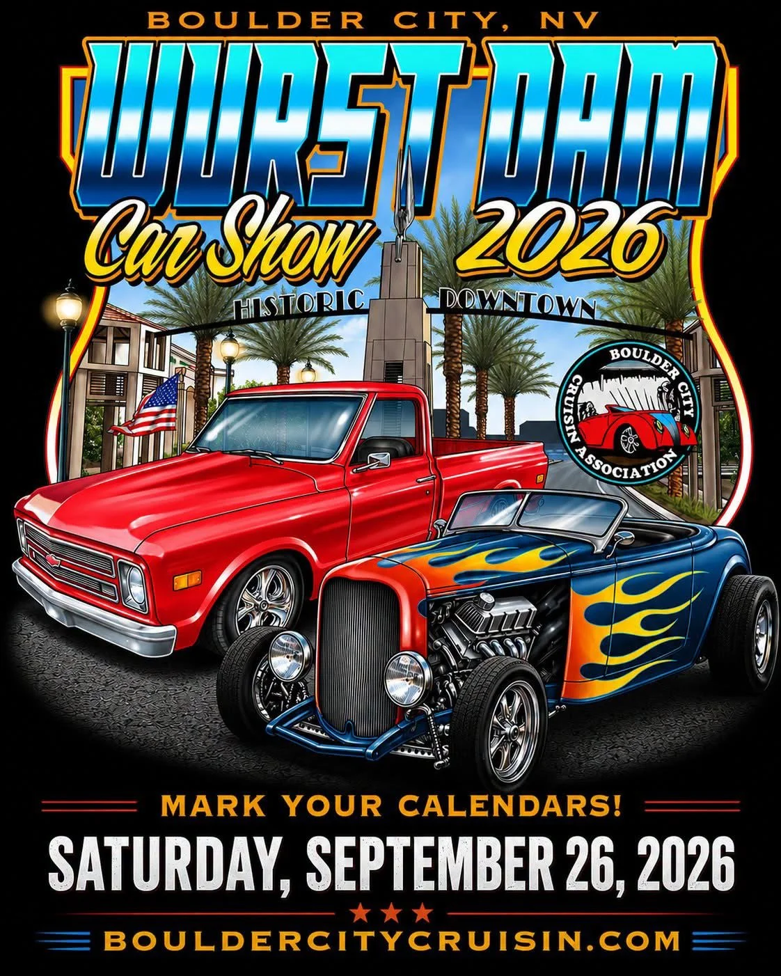 Wurst Dam Car Show 2026 Boulder City NV sep 26th 2026