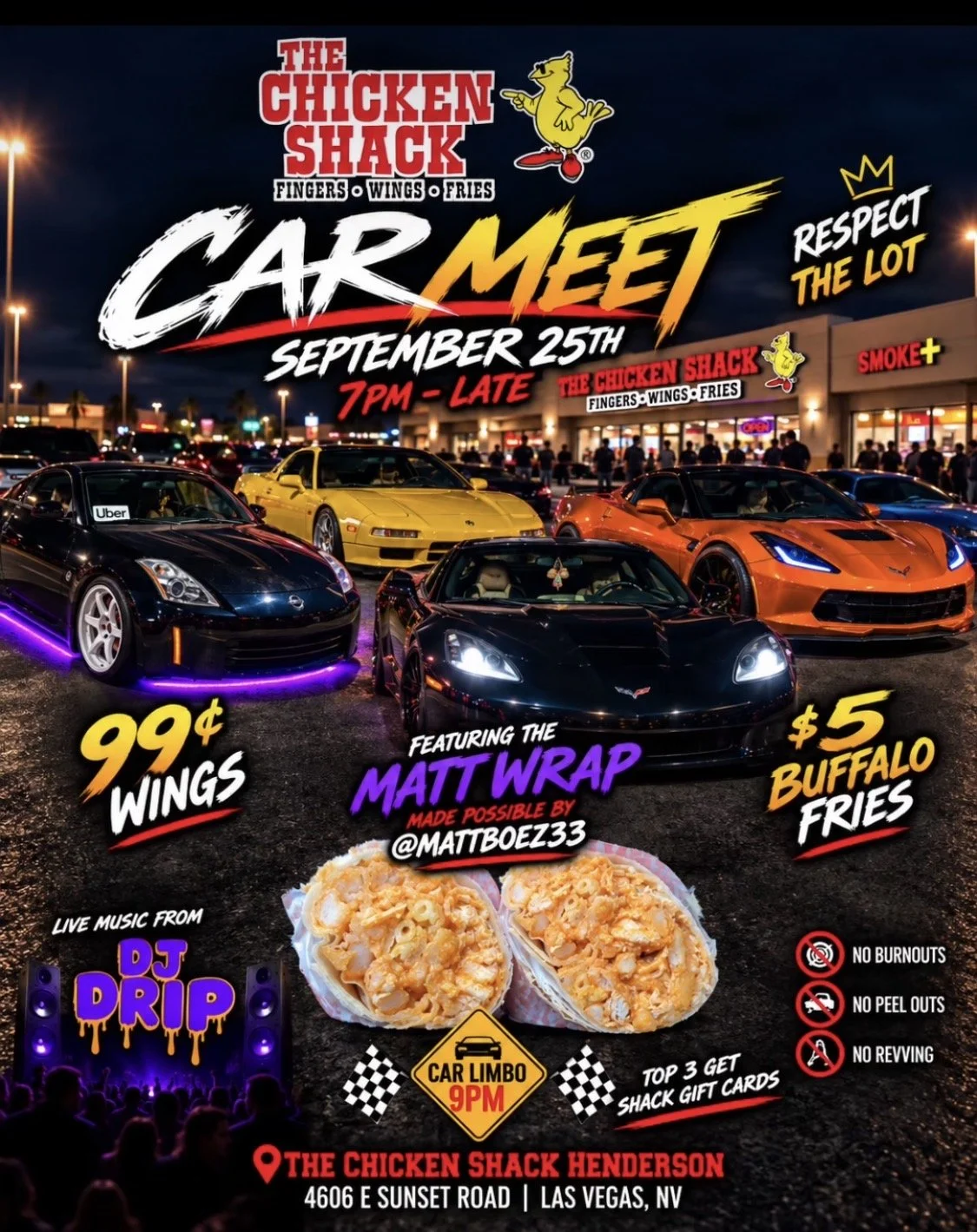 The Chicken Shack Car Meet sep 25th 2026