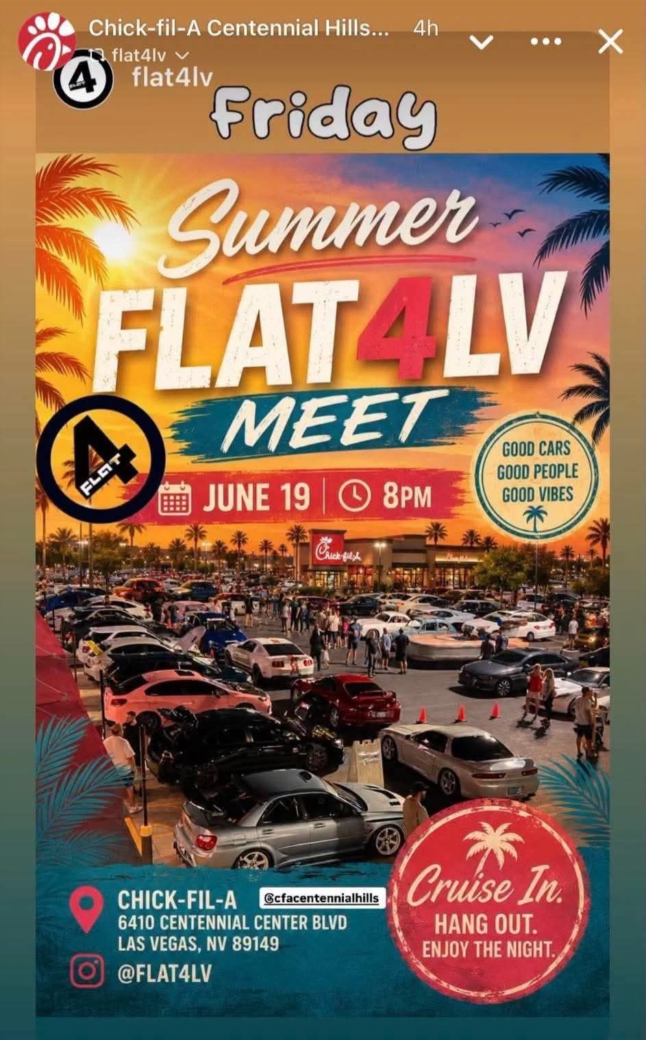 Summer FLAT4LV Meet Chick-Fil-A june 19th 2026
