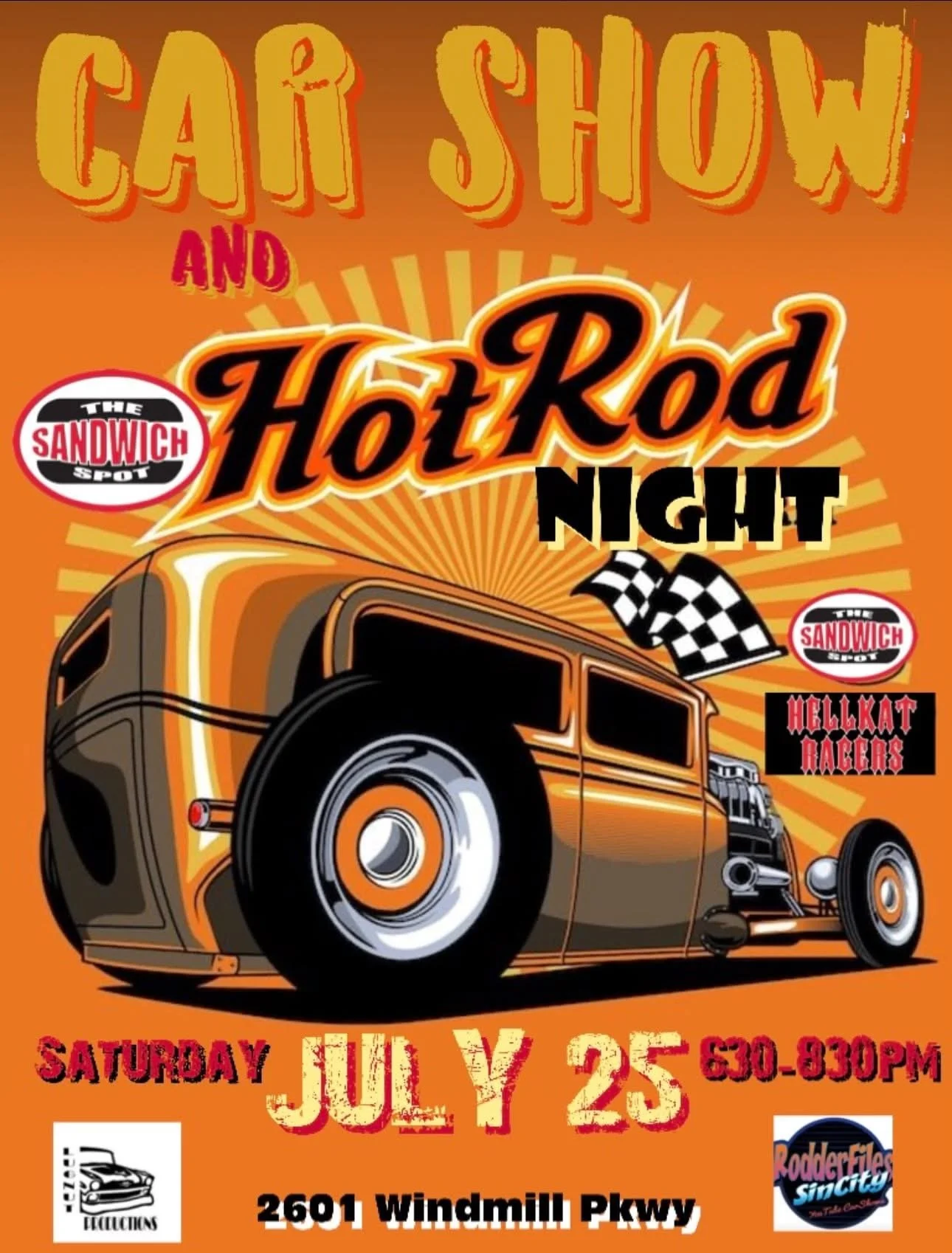 Car Show and Hot Rod Night The Sandwich Spot july 25th 2026