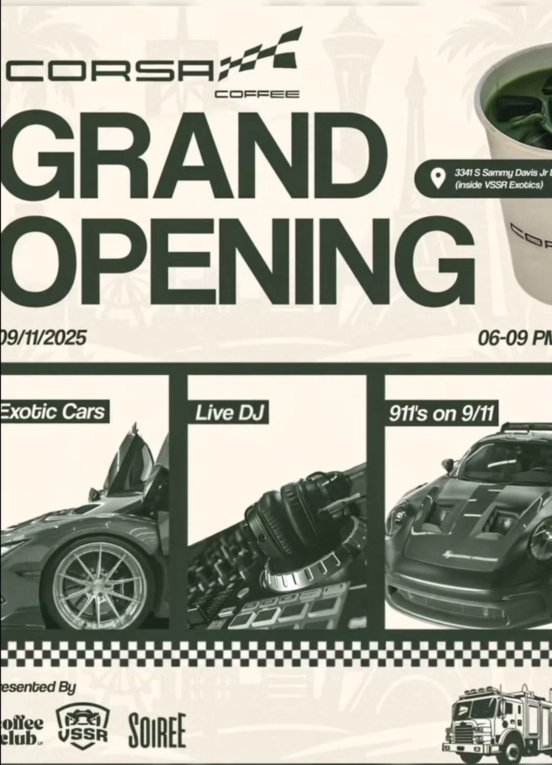 Corsa Coffee Grand Opening Coffee Club VSSR Soiree sep 11th 2025