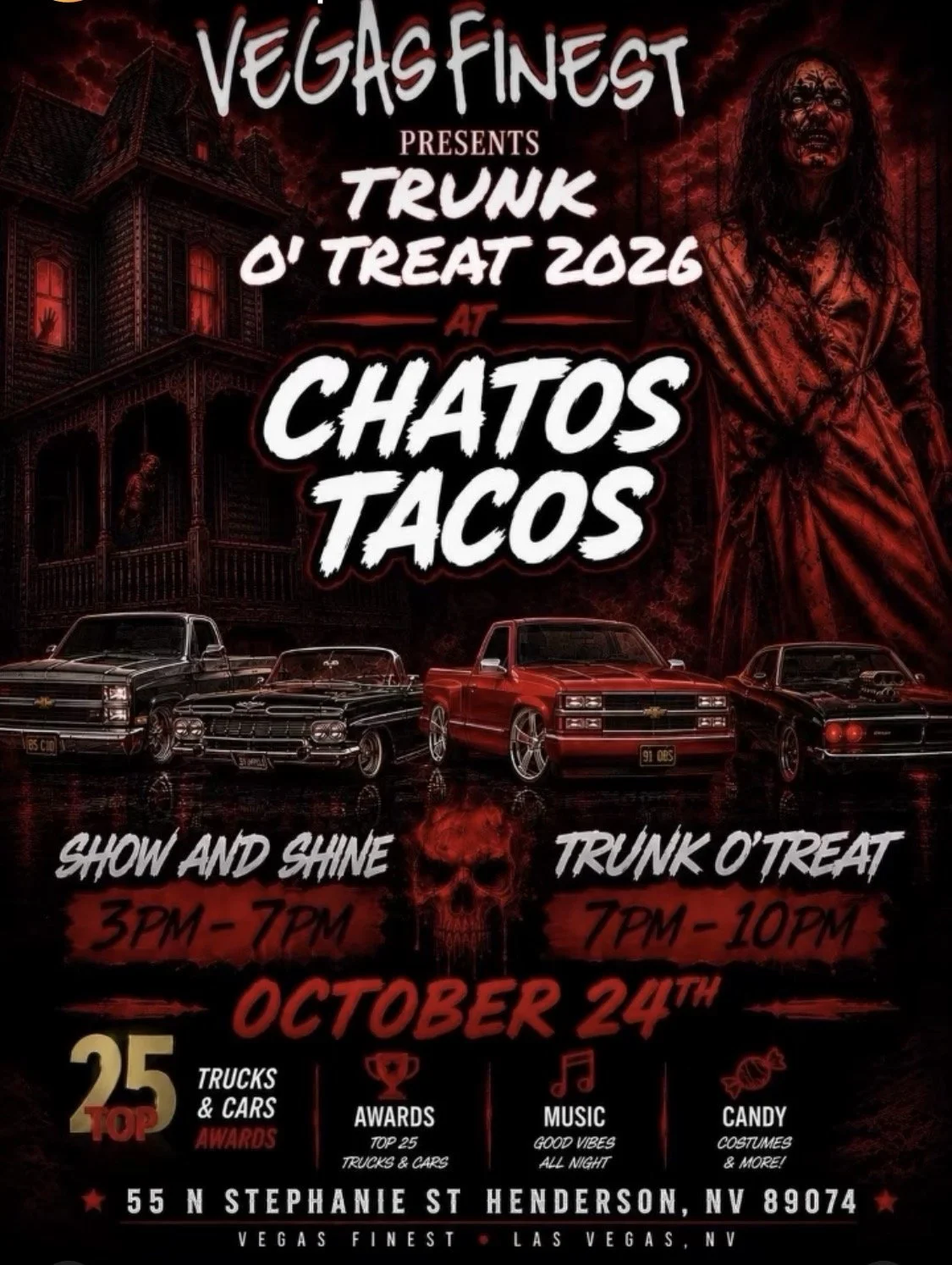 Trunk-O-Treat 2026 Chatos Tacos Vegas Finest oct 24th 2026