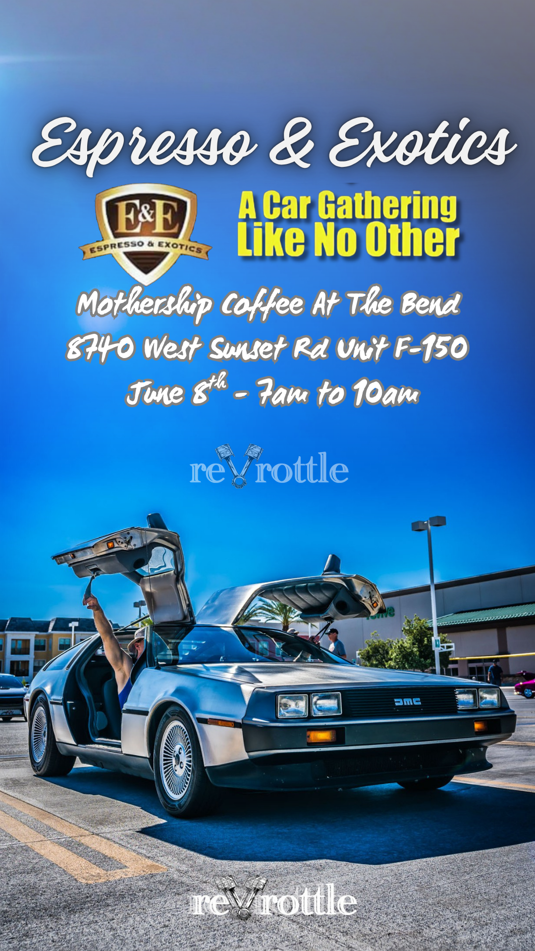 Espresso and Exotics at Mothership Coffee Cars Show may 10th 2026