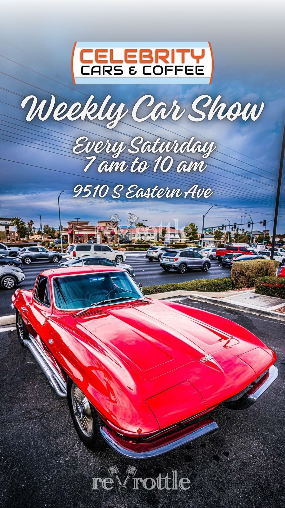 Celebrity Cars and Coffee Weekly Car Show Flyer mar 21st 2026