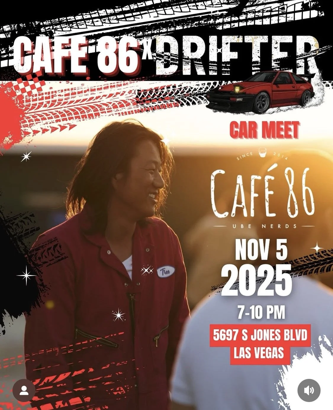 Cafe 86 Ube Nerds Drifter Car Meet Sung Kang nov 5th 2025