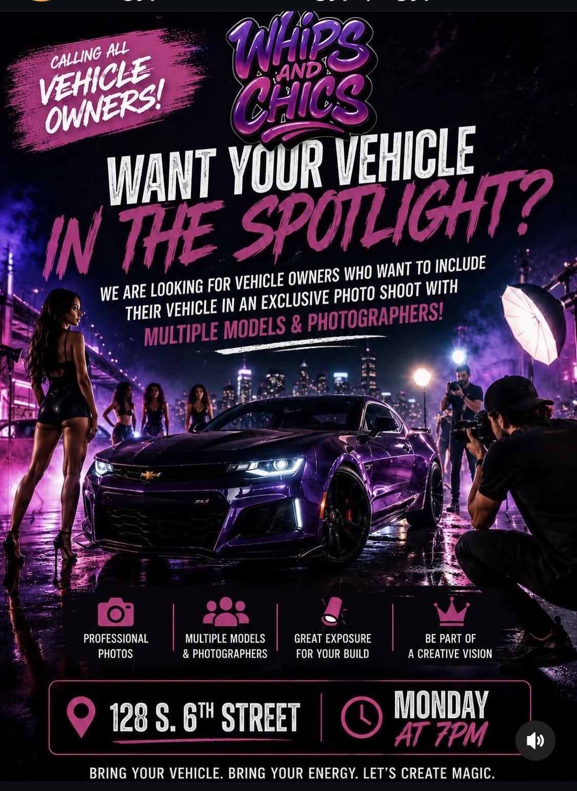 Whips and Chics Want your vehicle in the spotlight jun 22nd 2026