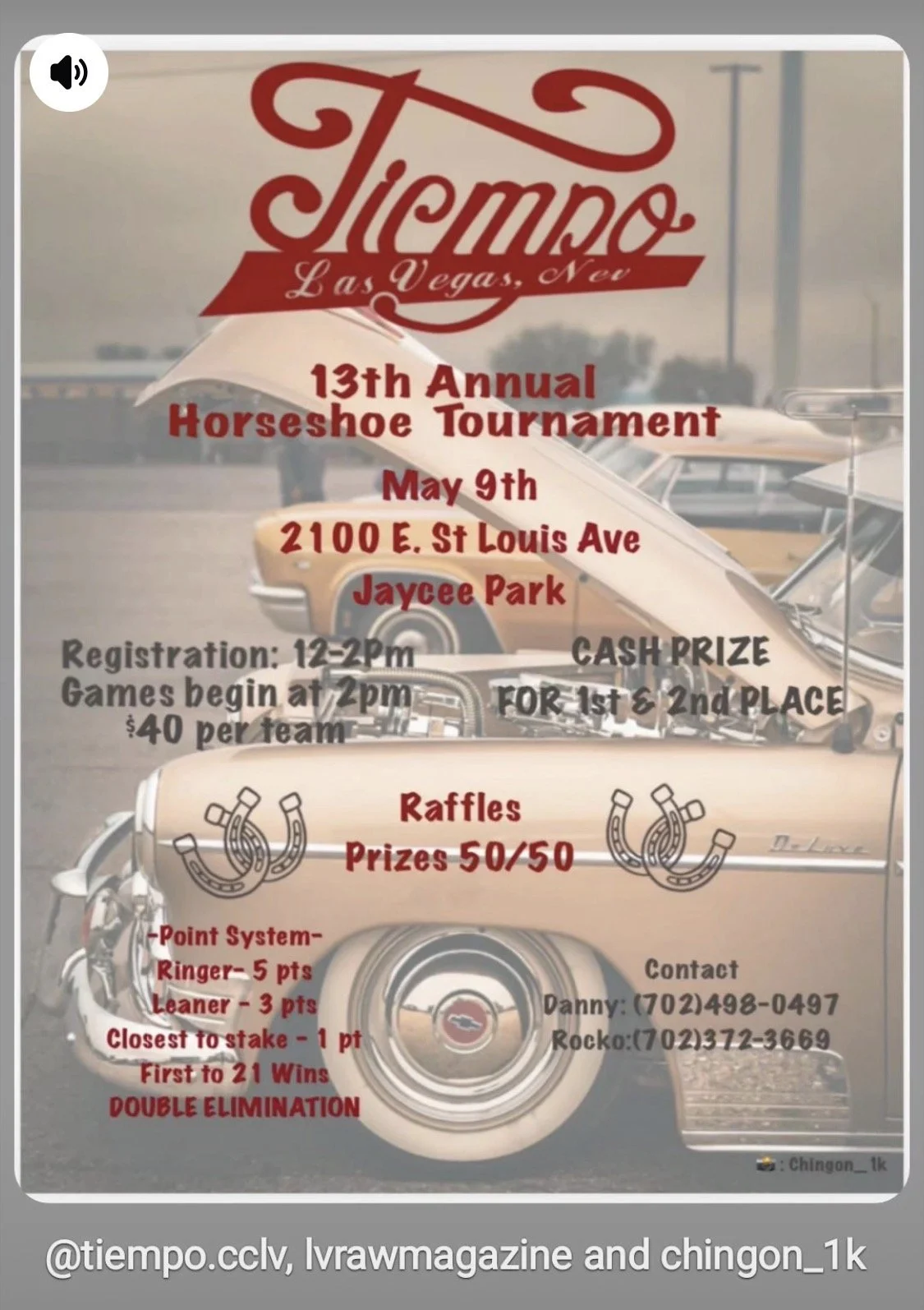 Lowrider 13th Annual Horseshoe Tournament Tiempo Las Vegas NV may 9th 2026