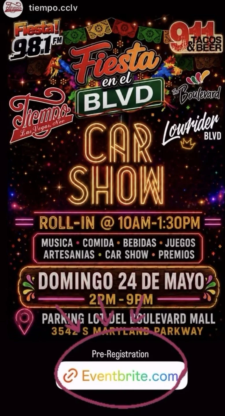 Lowrider Fiesta En El BLVD Car Show Tiempo Las Vegas may 24th 2026
